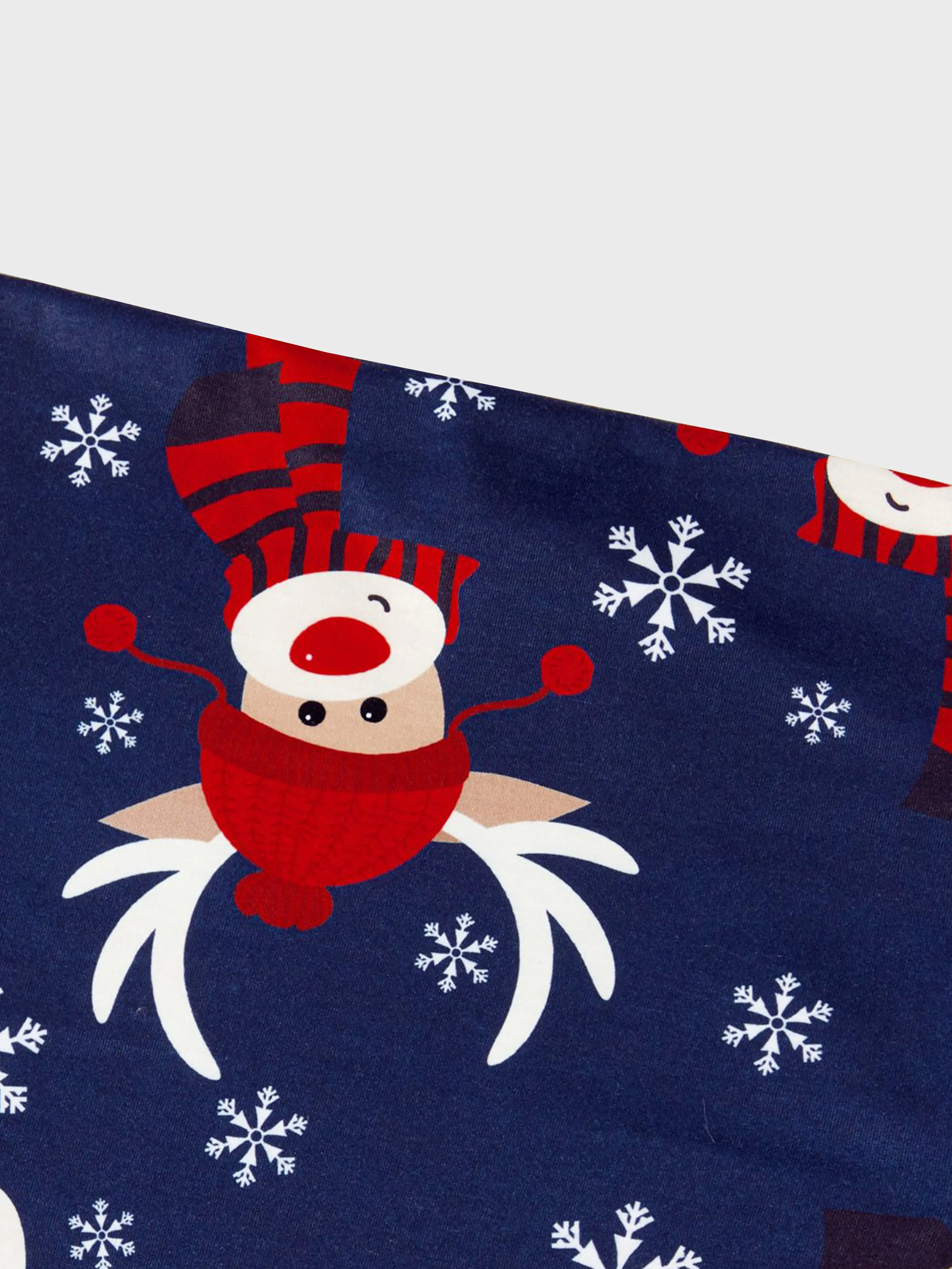 Christmas Family Pajamas Reindeer Pattern Big Graphic Raglan Sleeves Pajamas Sets with Christmas Socks Dark blue/White/Red - XNAUWBI
