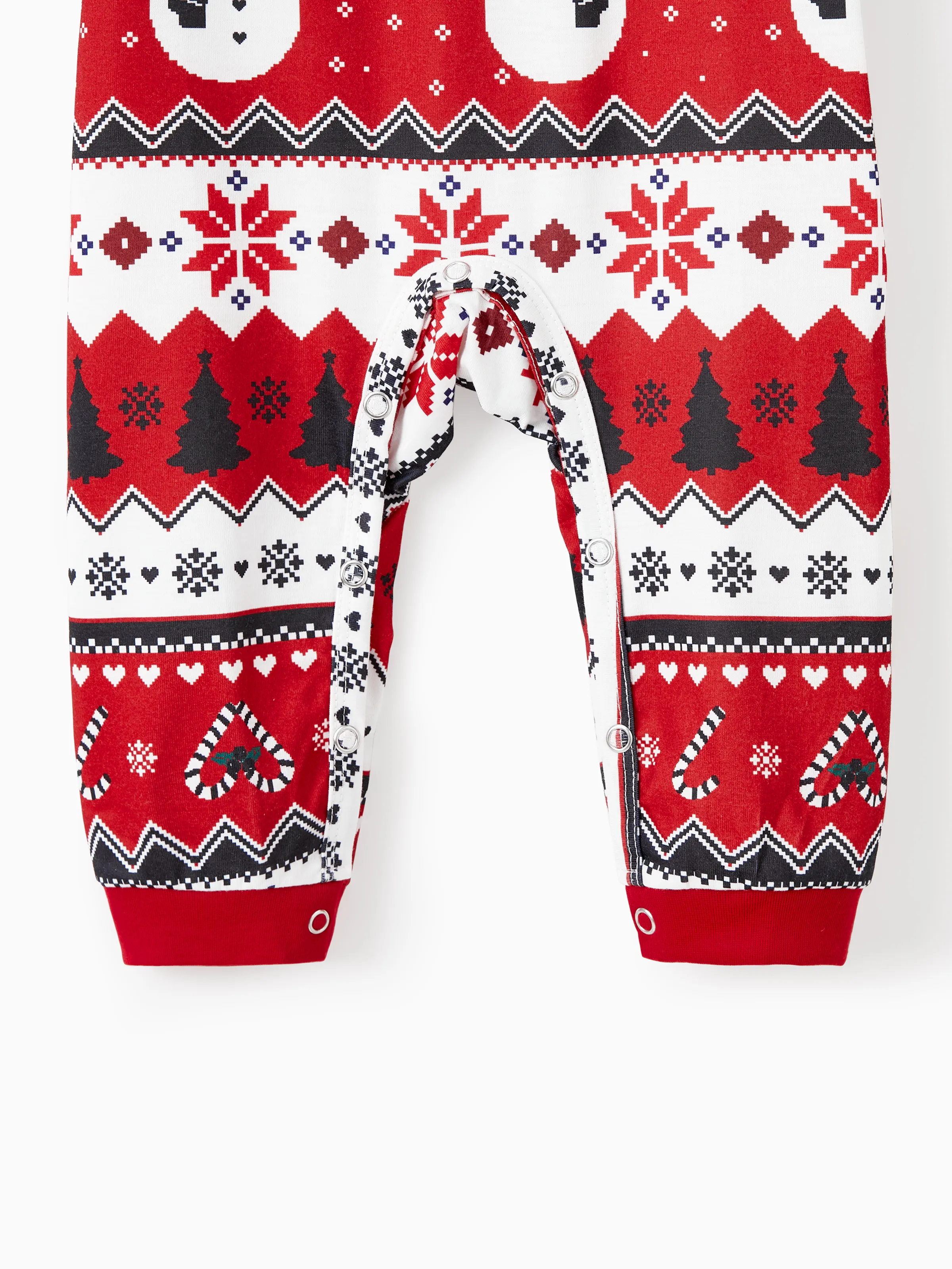 Christmas Family Pajamas Set Snowman Print Long-sleeve PJS with Christmas Socks Black - XNAUWBI