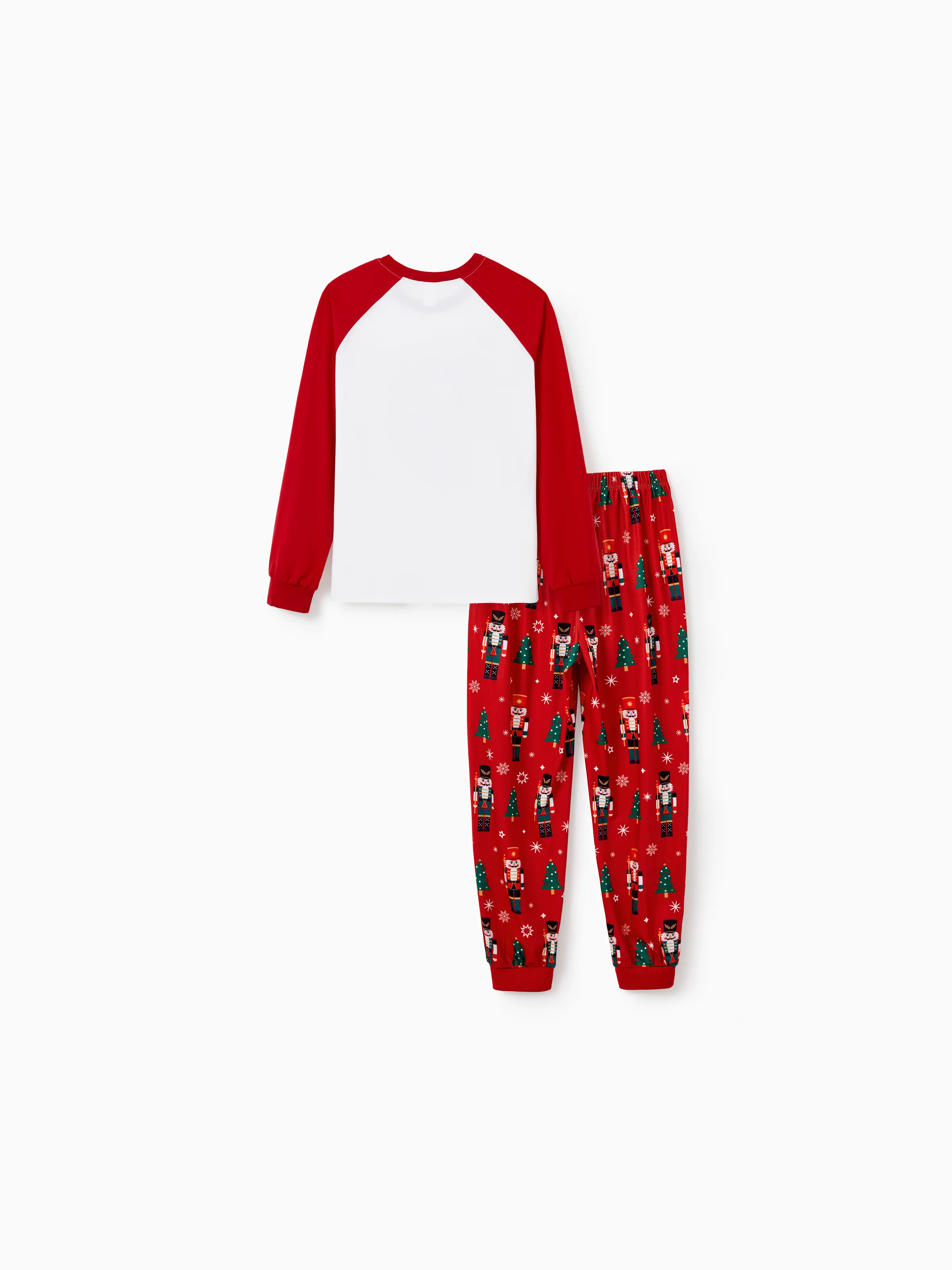 Christmas Matching Family Pajamas Set Nutcracker Print PJS with Christmas Socks Red - XNAUWBI