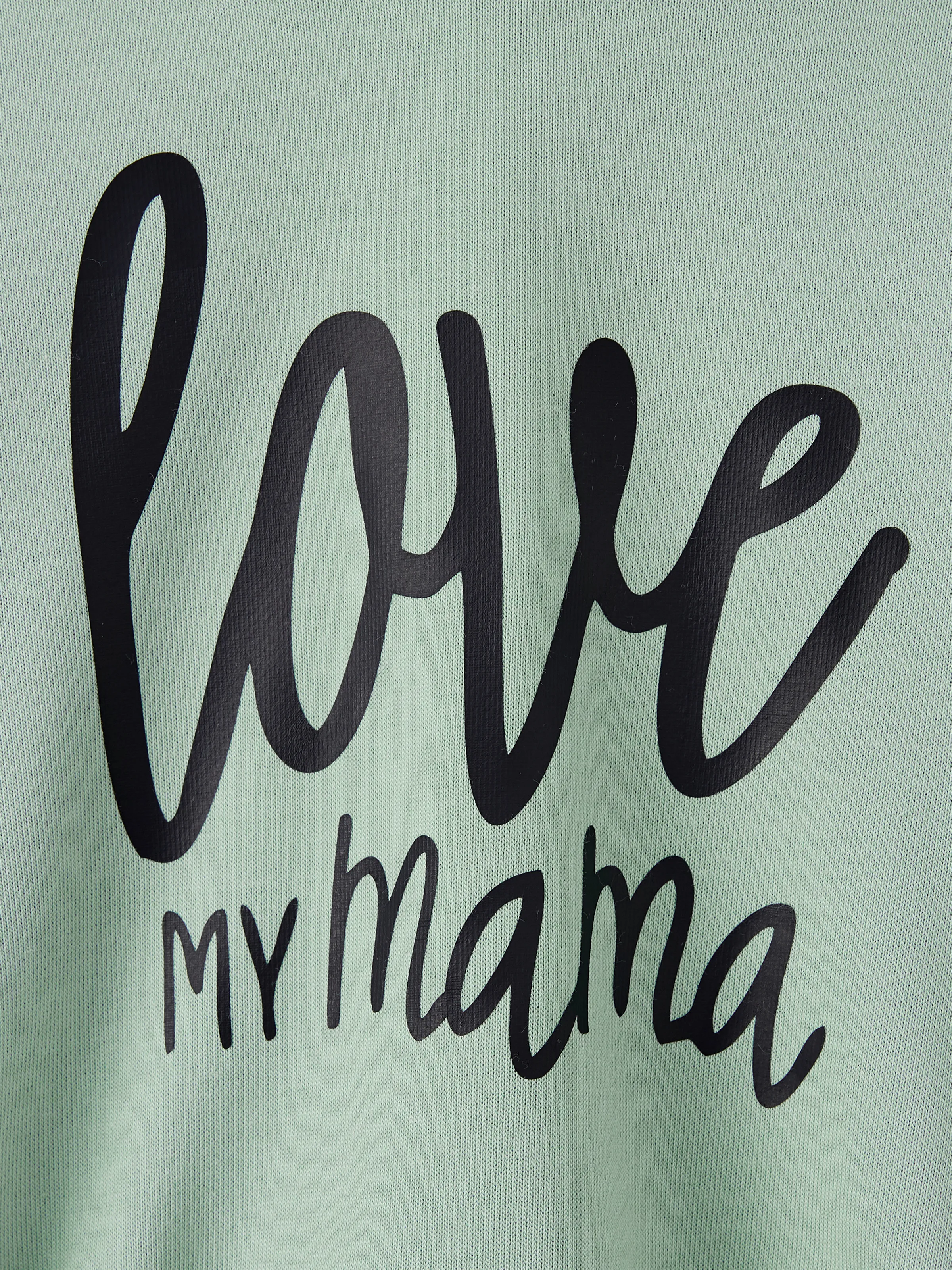 Mommy and Me Letter Print Green Long-sleeve Hoodie Dresses Light Green - XNAUWBI