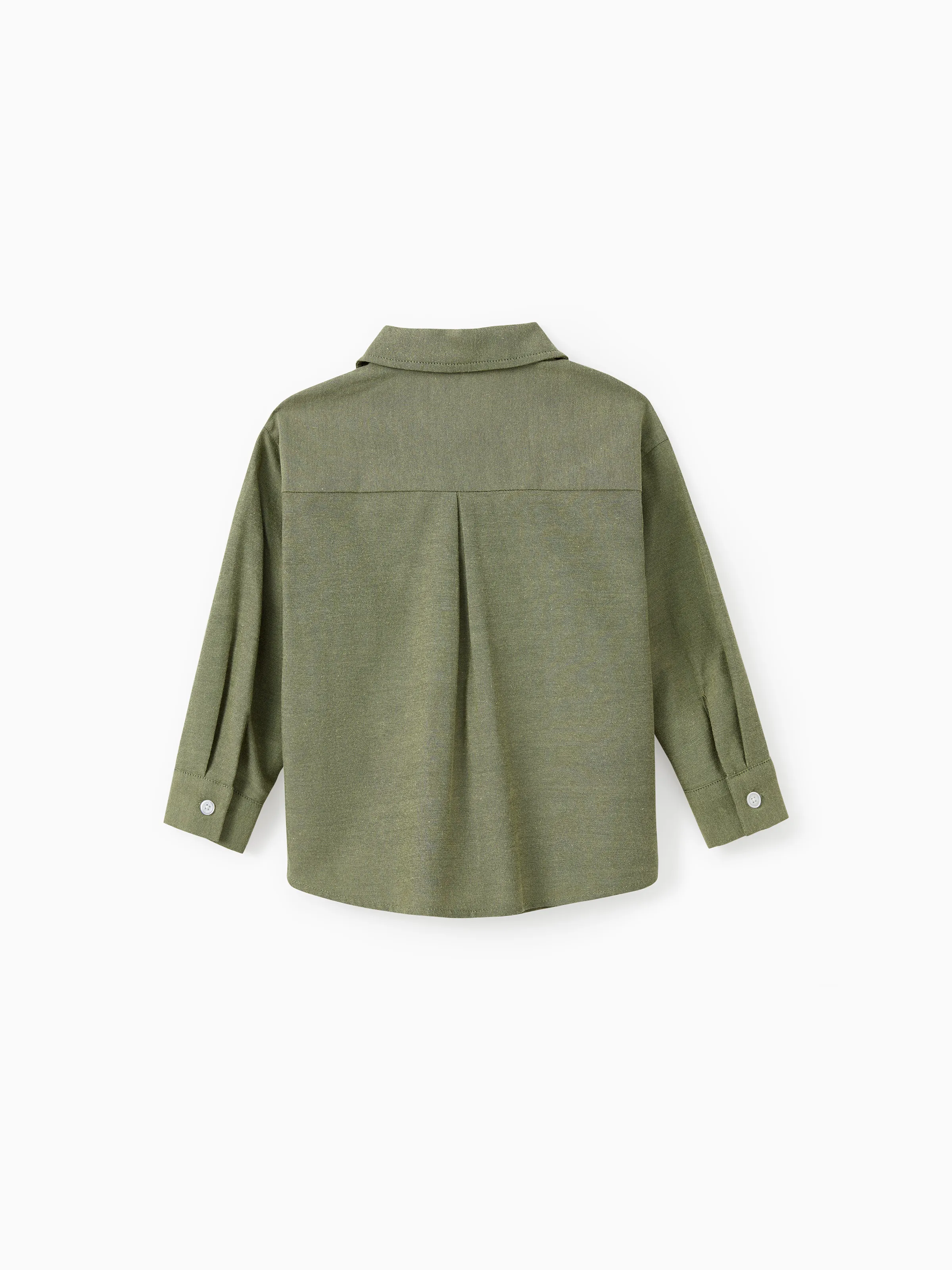 Family Matching Sets Green Long Sleeves Shirt or Ribbed Off-Shoulder Embroidered Tulle Dress Green - XNAUWBI