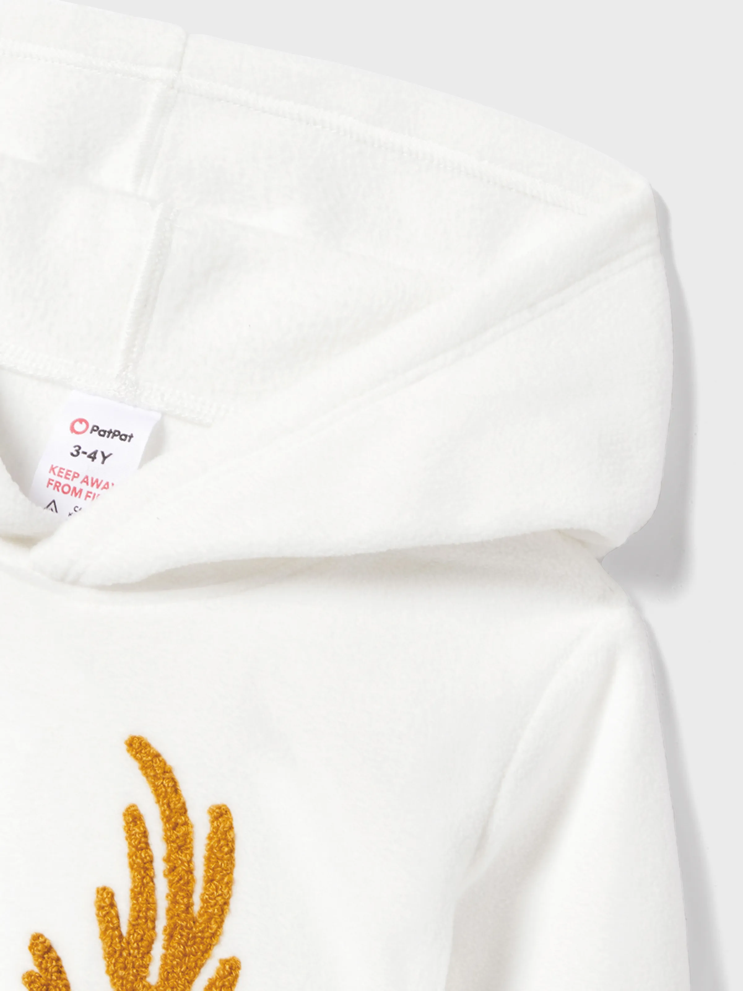 Christmas Family Matching Letters Embroidered Long-sleeve Hooded Fleece Pajamas Sets with Christmas Socks White - XNAUWBI