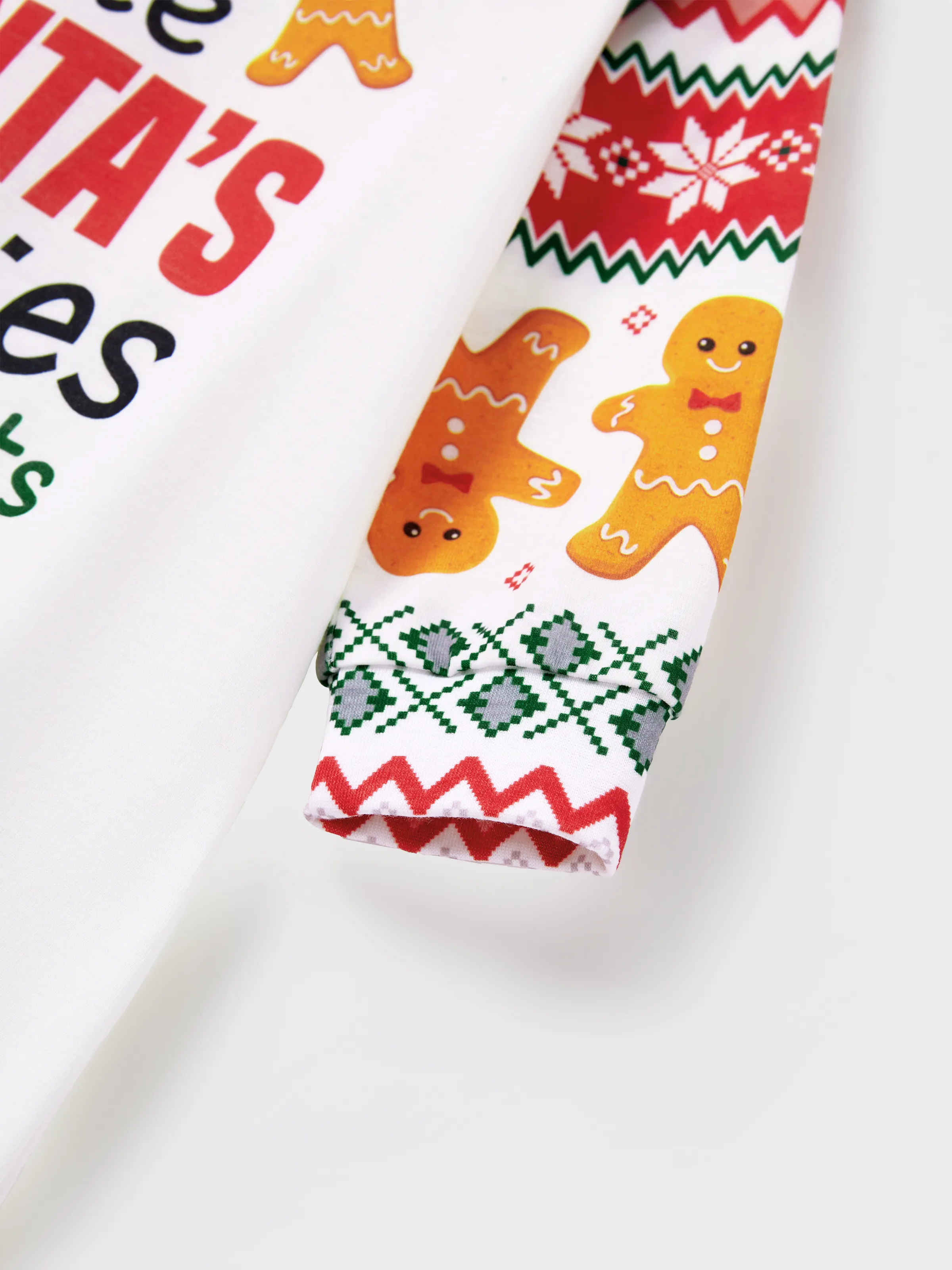 Christmas Pajamas Family Matching Santa's Cookies Gingerbread Man Pattern Pajamas Sets with Christmas Socks MultiColour - XNAUWBI
