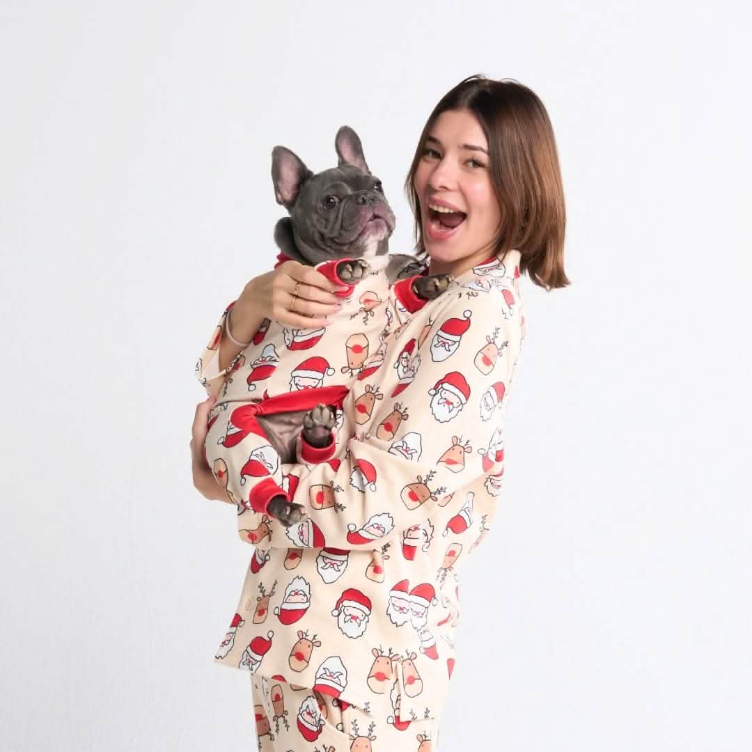 Christmas Pajama Pants -  Santa and Rudolph - XNAUWBI