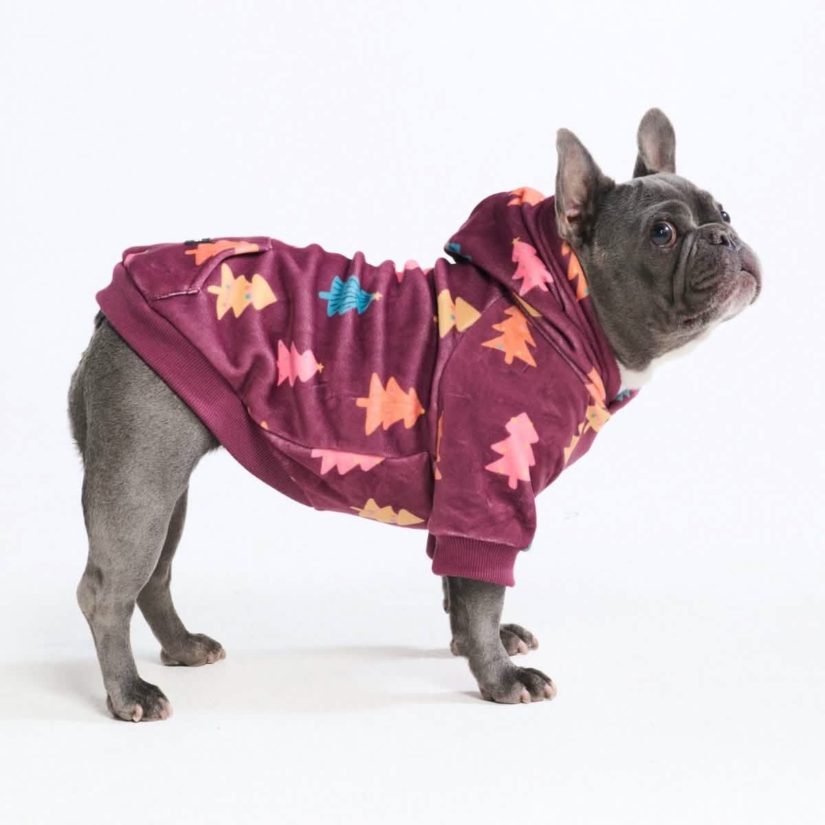 Christmas Dog Hoodie - Candy Trees - XNAUWBI