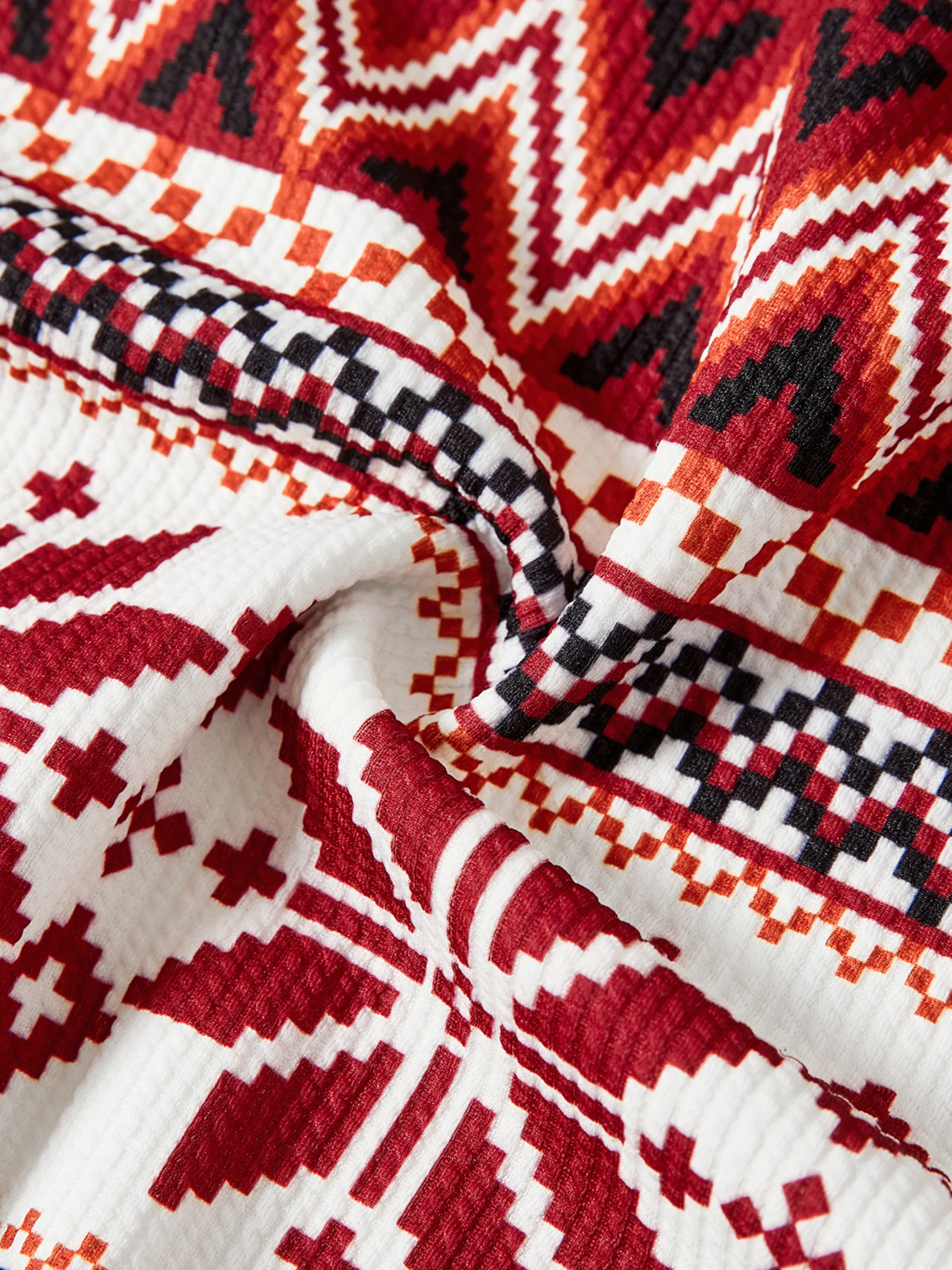 Christmas Family Matching Festival Theme All-over Print Long Sleeve Tops Burgundy - XNAUWBI