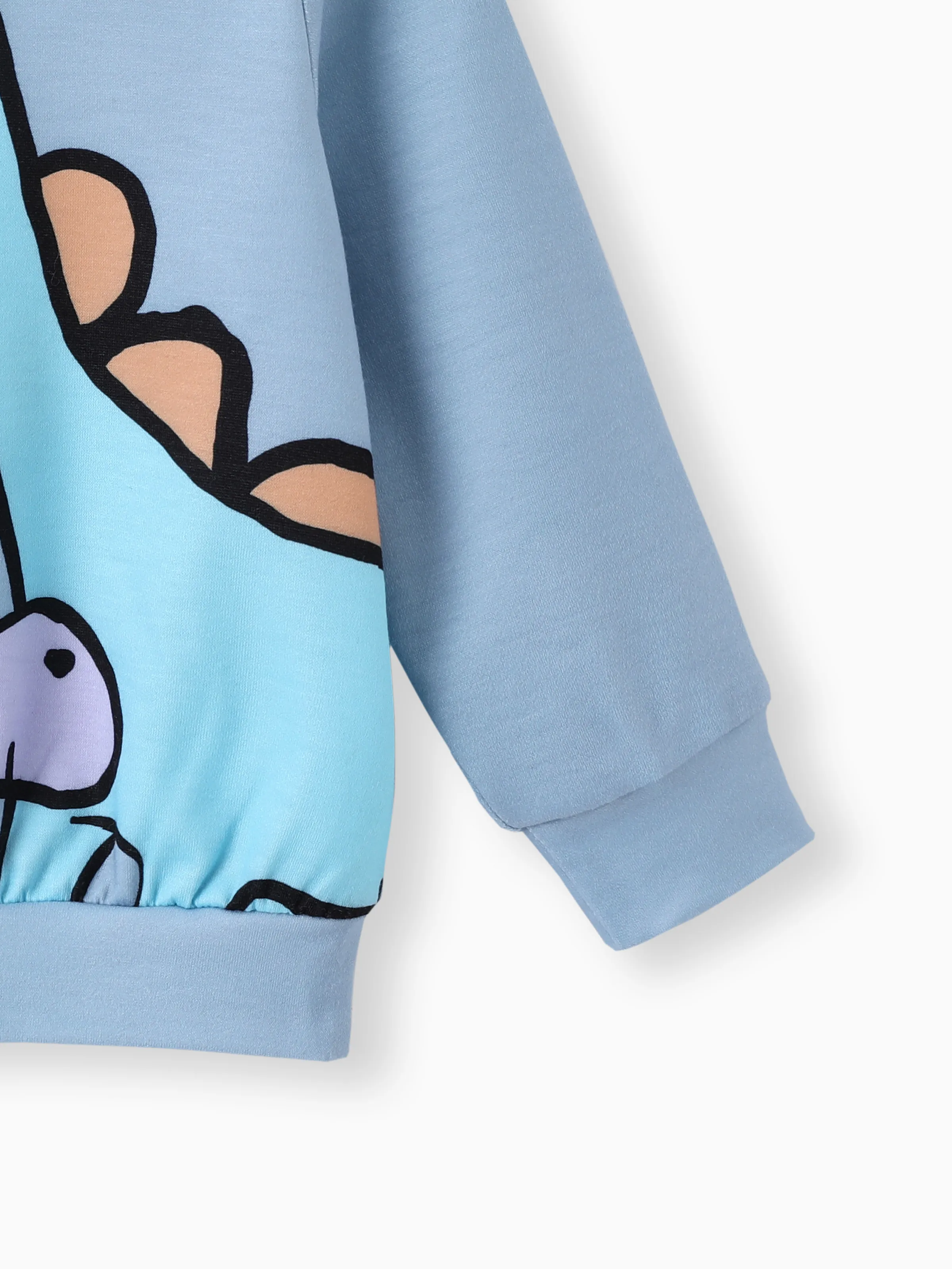 Baby Boy Clothes 2pcs Dinosaur/ Vehicle Print Sweatshirt and Pants Set Blue grey - XNAUWBI