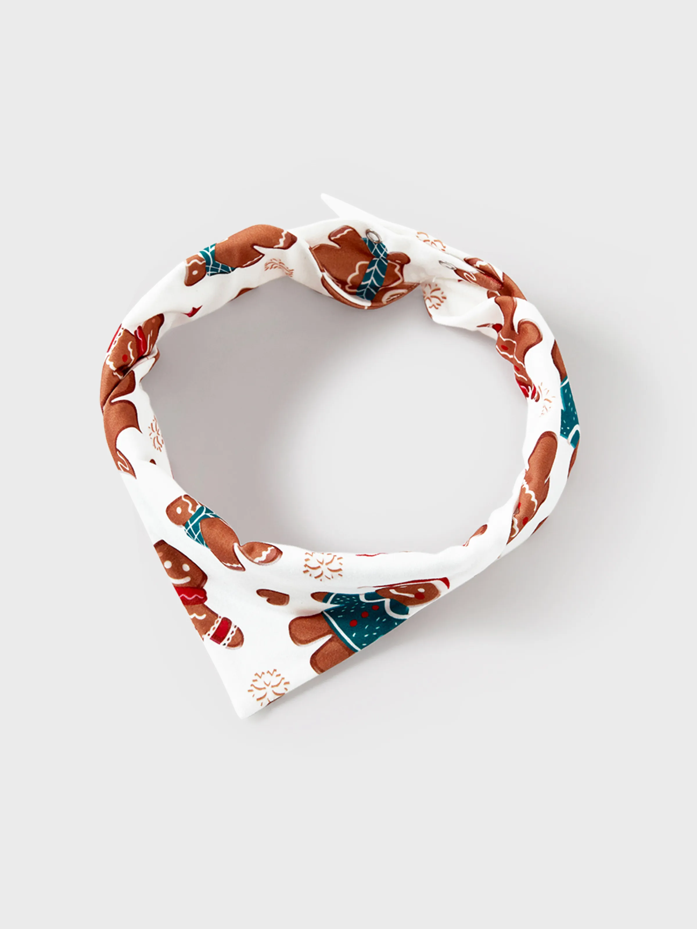 Christmas Family Matching Cartoon Gingerbread Man Allover Print Pajamas Sets with Christmas Socks White - XNAUWBI