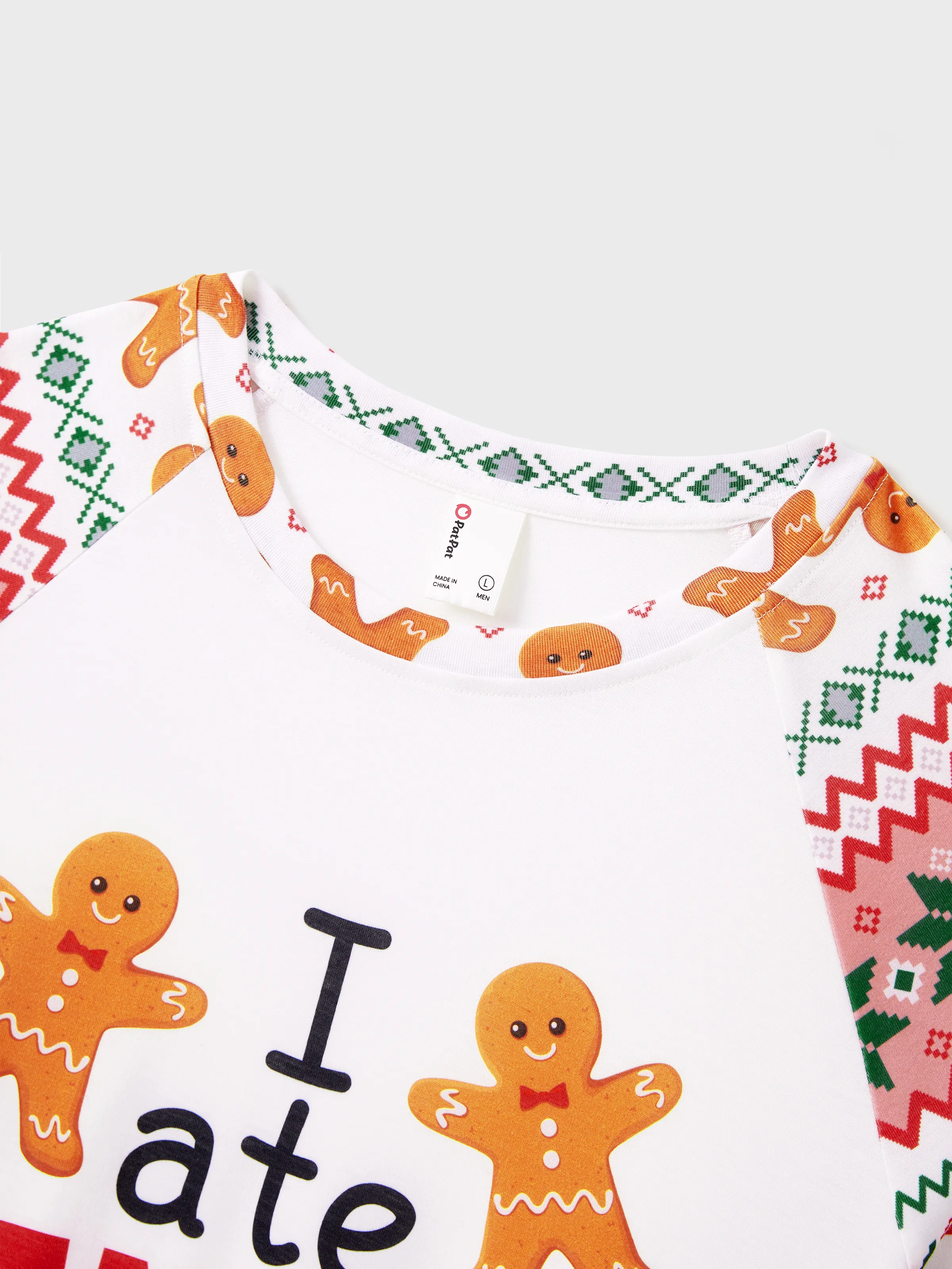 Christmas Pajamas Family Matching Santa's Cookies Gingerbread Man Pattern Pajamas Sets with Christmas Socks MultiColour - XNAUWBI