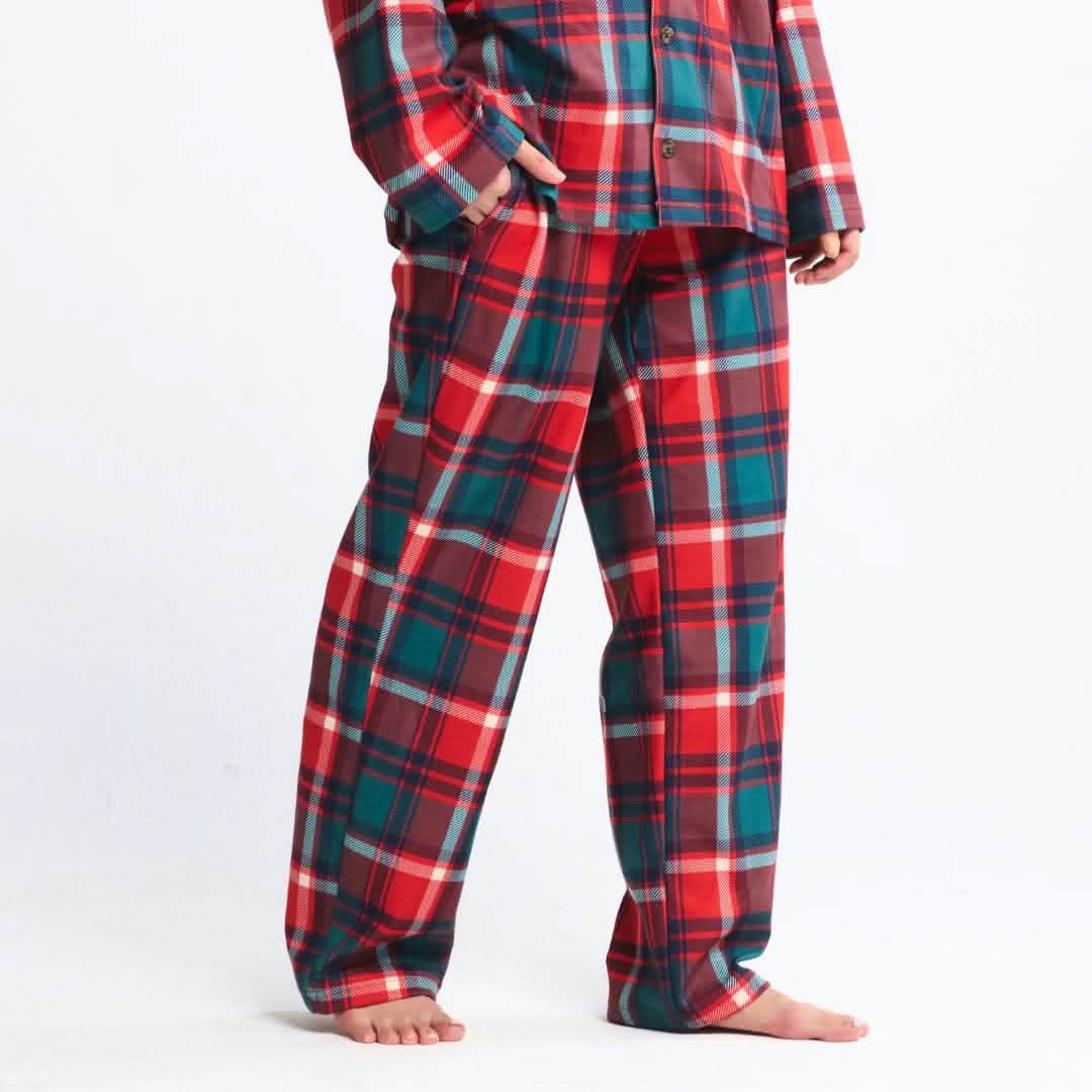 Human Pajama Pants - Green and Red Plaid - XNAUWBI