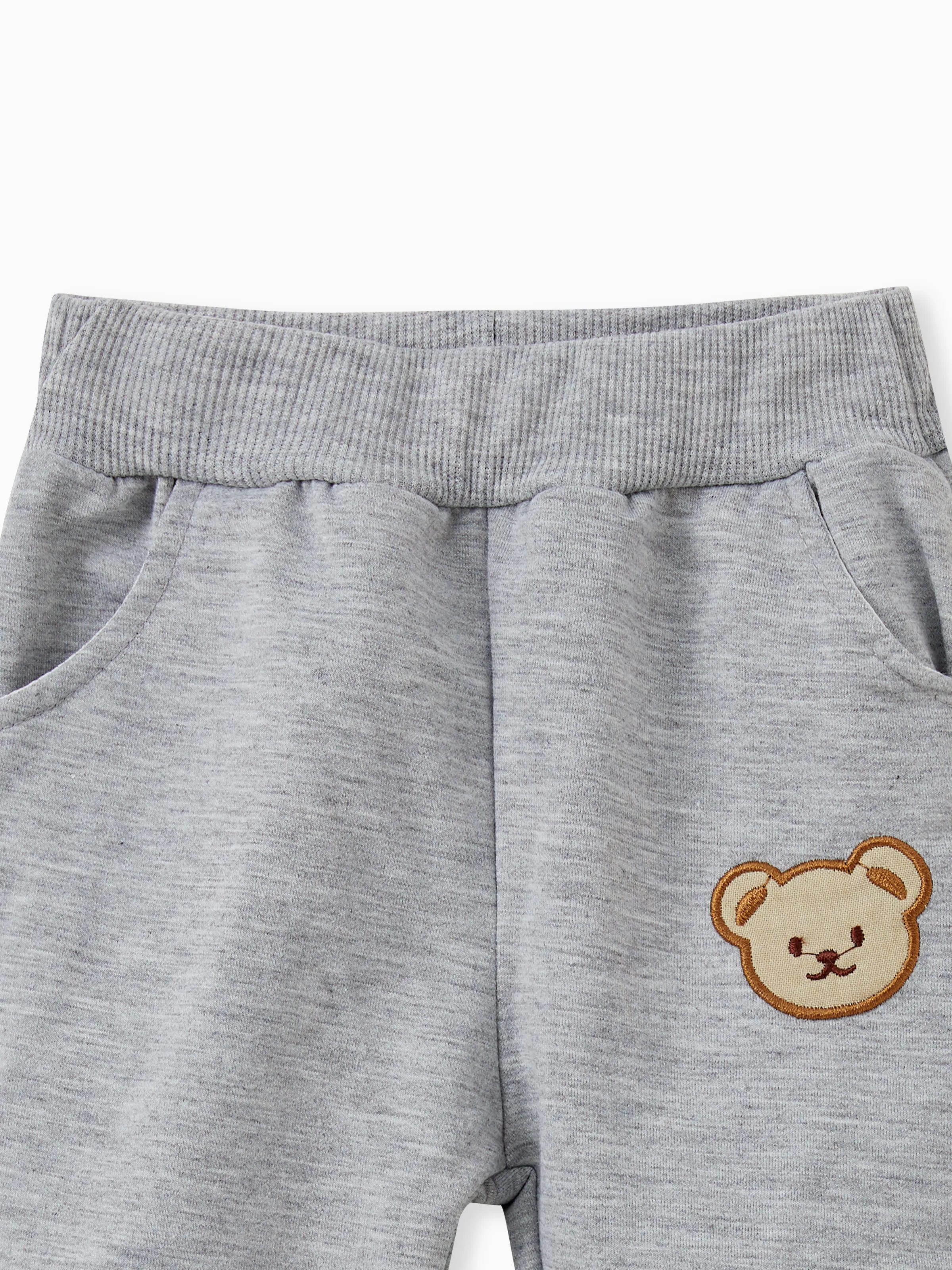 Baby/Toddler Girl/Boy Clothes 2pcs Bear Style Sweatshirt and Pants Set Grey - XNAUWBI
