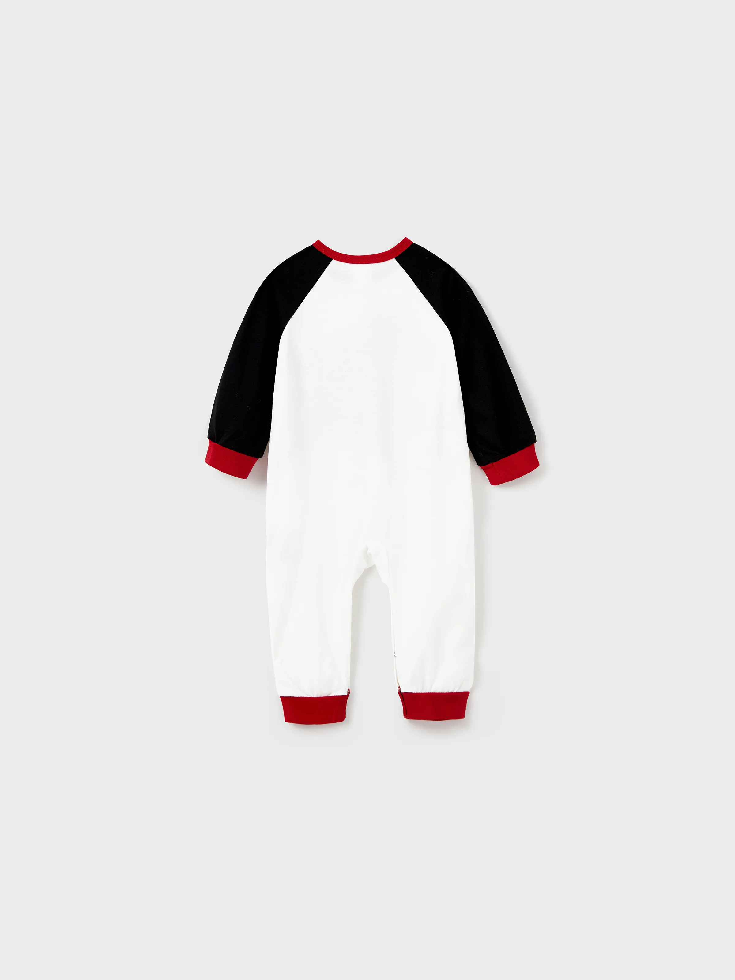 Christmas Family Matching Santa Print Raglan Sleeves Pajamas Sets with Christmas Socks (SGS Certied Safety) Red - XNAUWBI