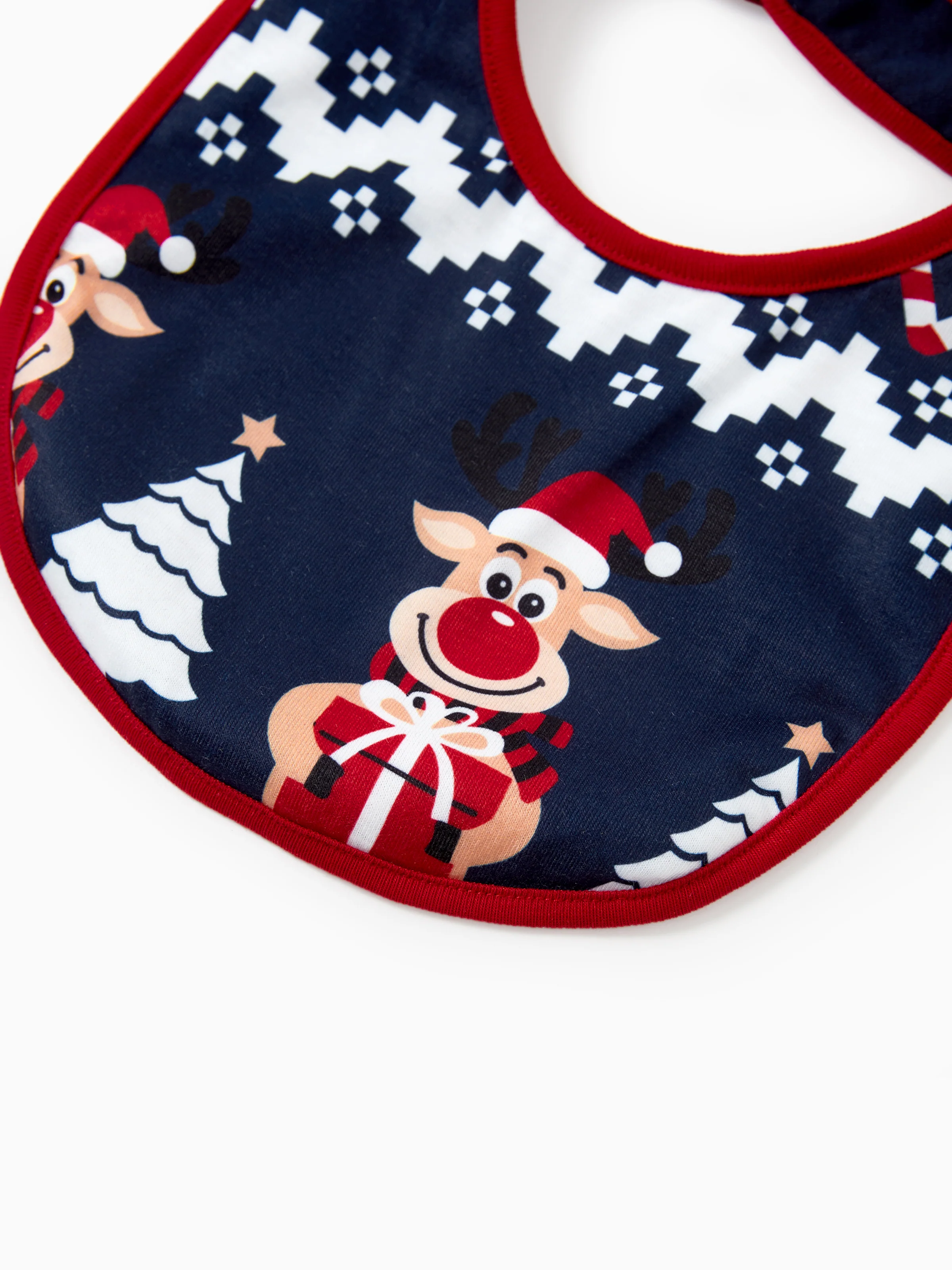 Christmas Matching Family Pajamas Set Reindeer and Snowflake Print PJS Deep Blue - XNAUWBI