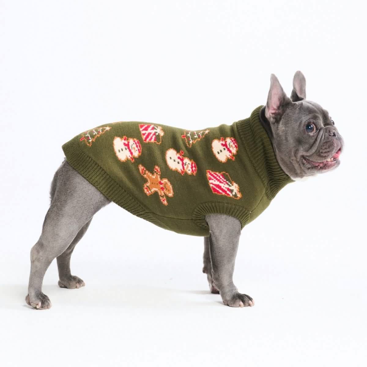 Christmas Knit Dog Sweater - Gingerbread - XNAUWBI