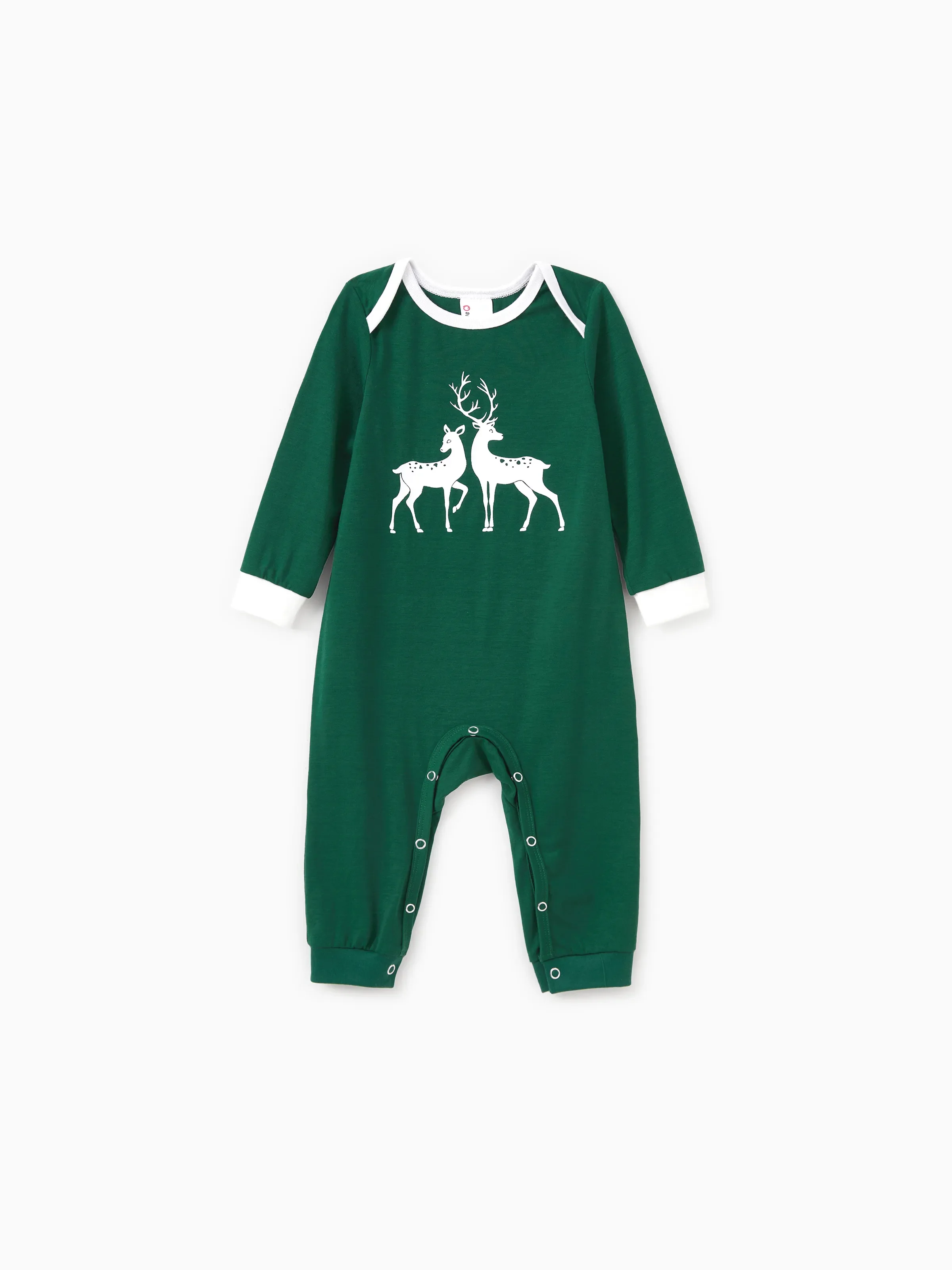 Christmas Family Matching Glow in the Dark Reindeer Tops Allover Pattern Pants Pajamas Sets with Christmas Socks blackishgreen - XNAUWBI