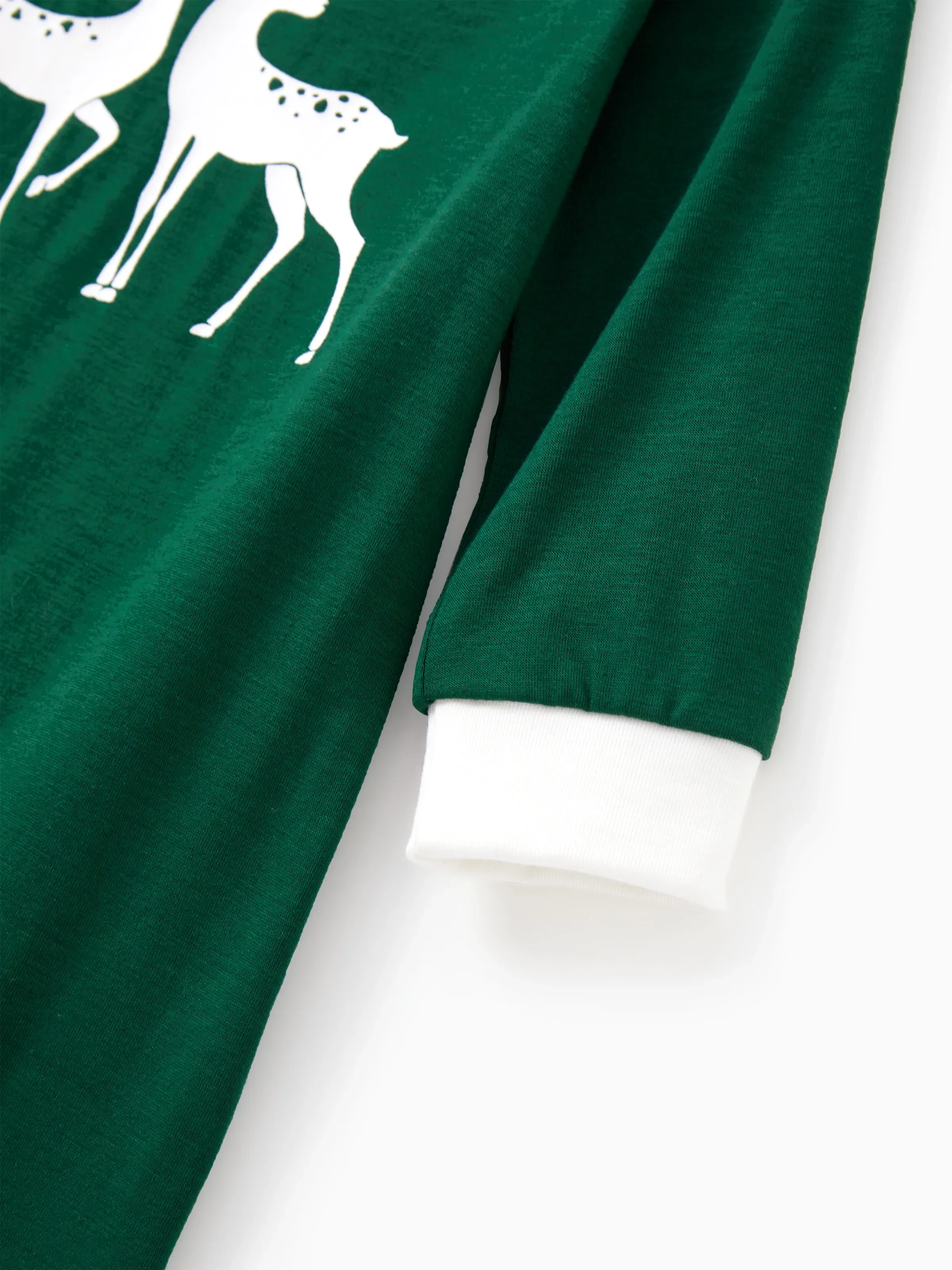 Christmas Family Matching Glow in the Dark Reindeer Tops Allover Pattern Pants Pajamas Sets with Christmas Socks blackishgreen - XNAUWBI