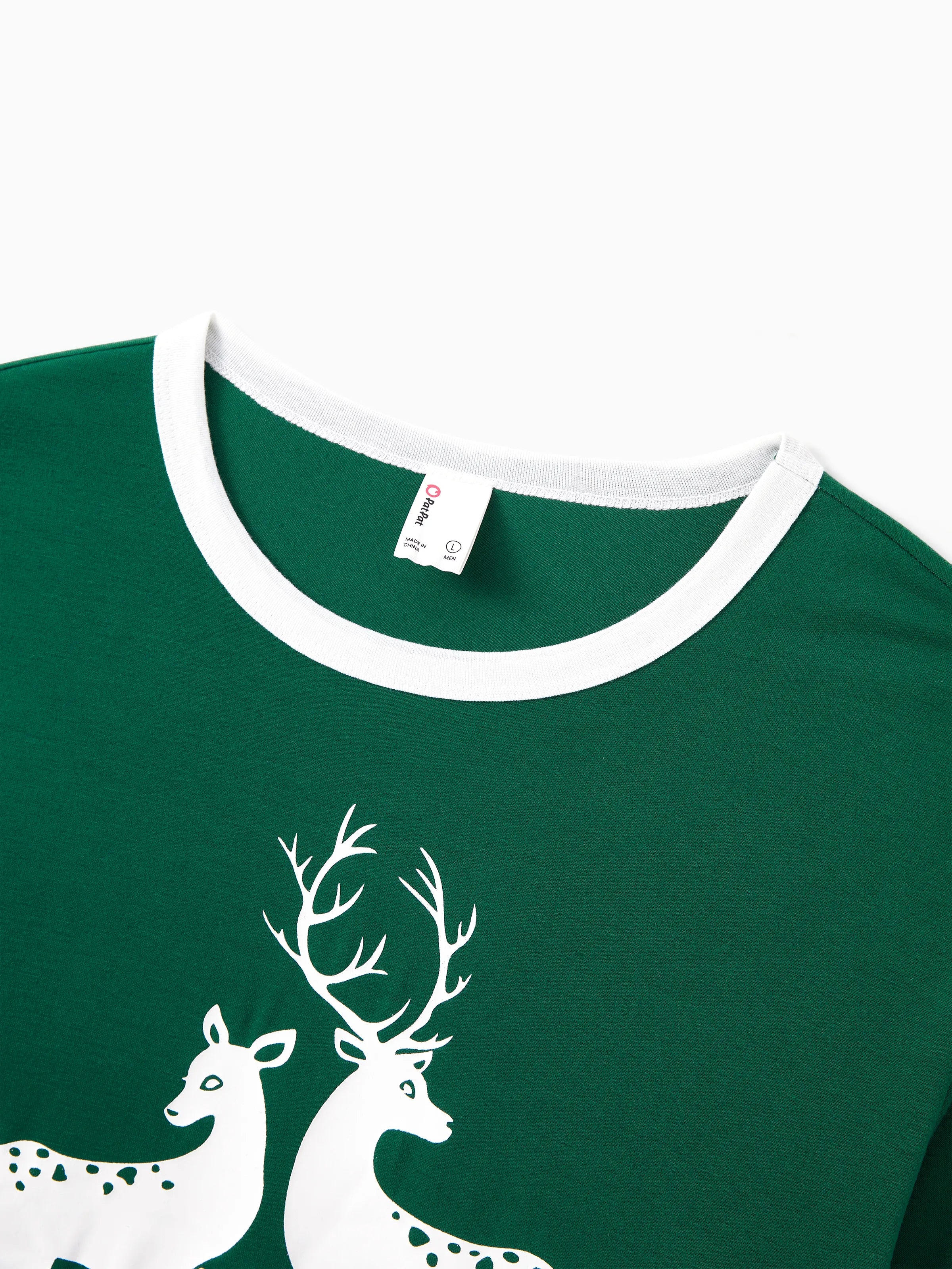 Christmas Family Matching Glow in the Dark Reindeer Tops Allover Pattern Pants Pajamas Sets with Christmas Socks blackishgreen - XNAUWBI