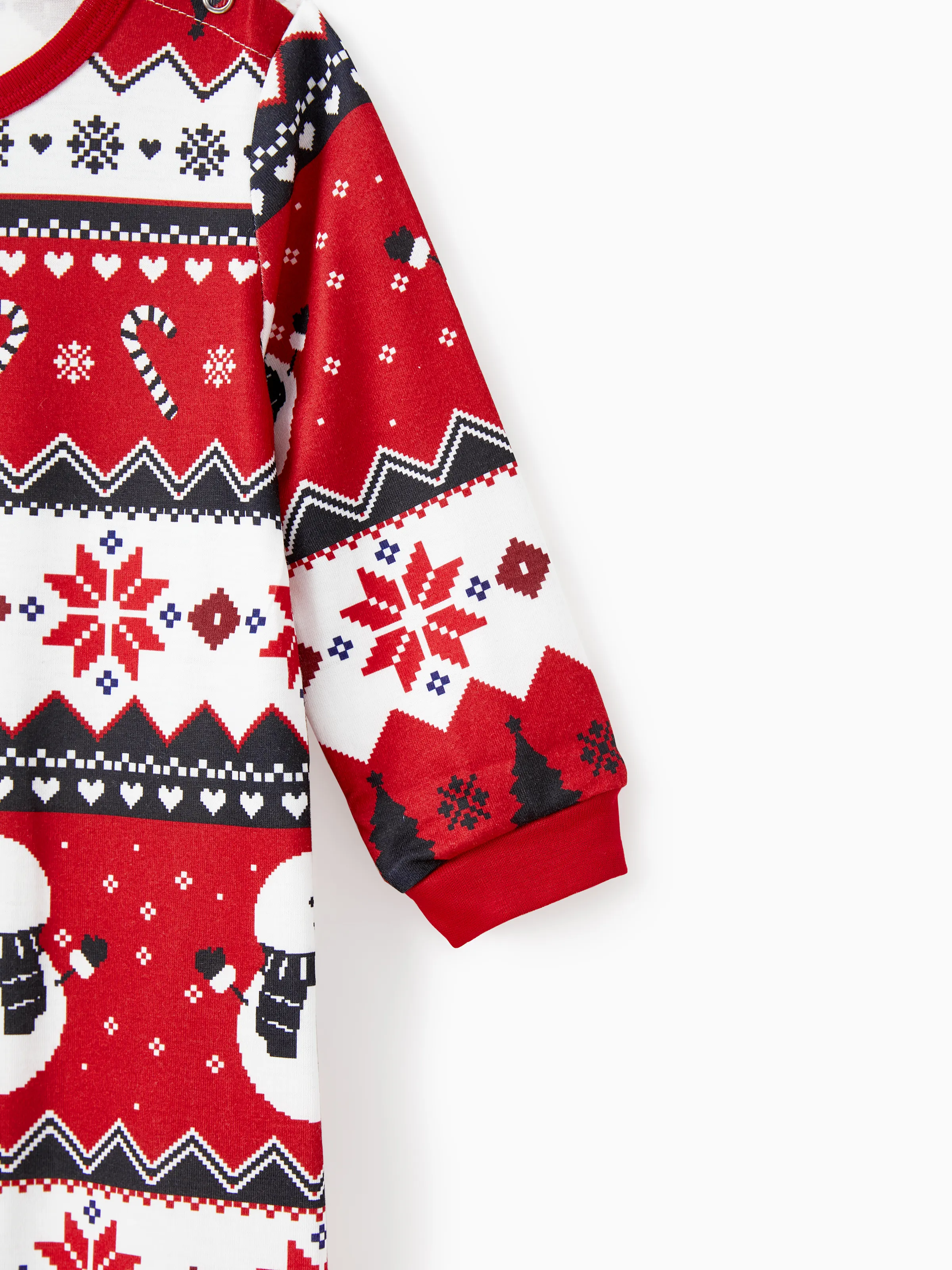 Christmas Family Pajamas Set Snowman Print Long-sleeve PJS with Christmas Socks Black - XNAUWBI