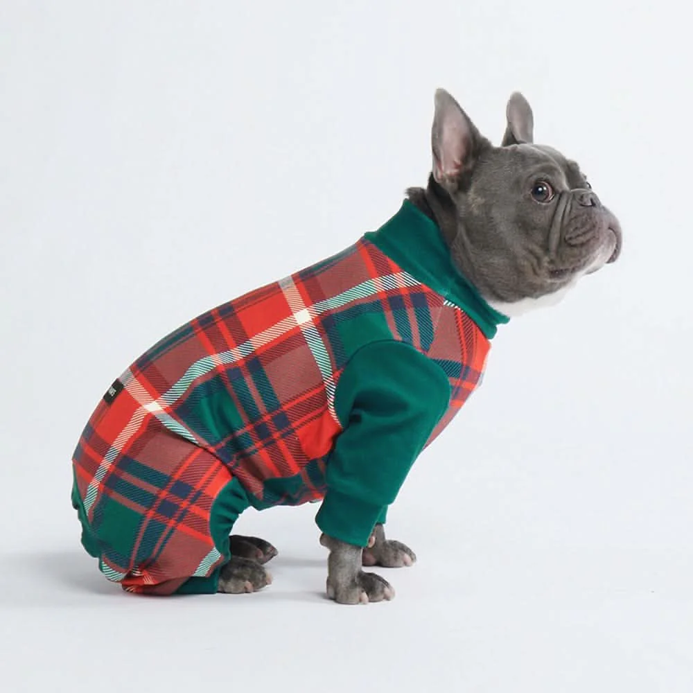 Dog Pajama - Green and Red Plaid - XNAUWBI