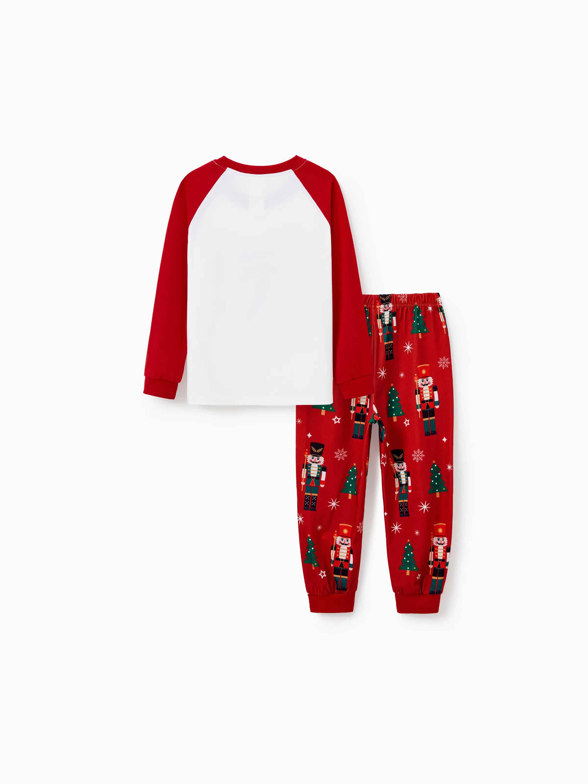 Christmas Matching Family Pajamas Set Nutcracker Print PJS with Christmas Socks Red - XNAUWBI