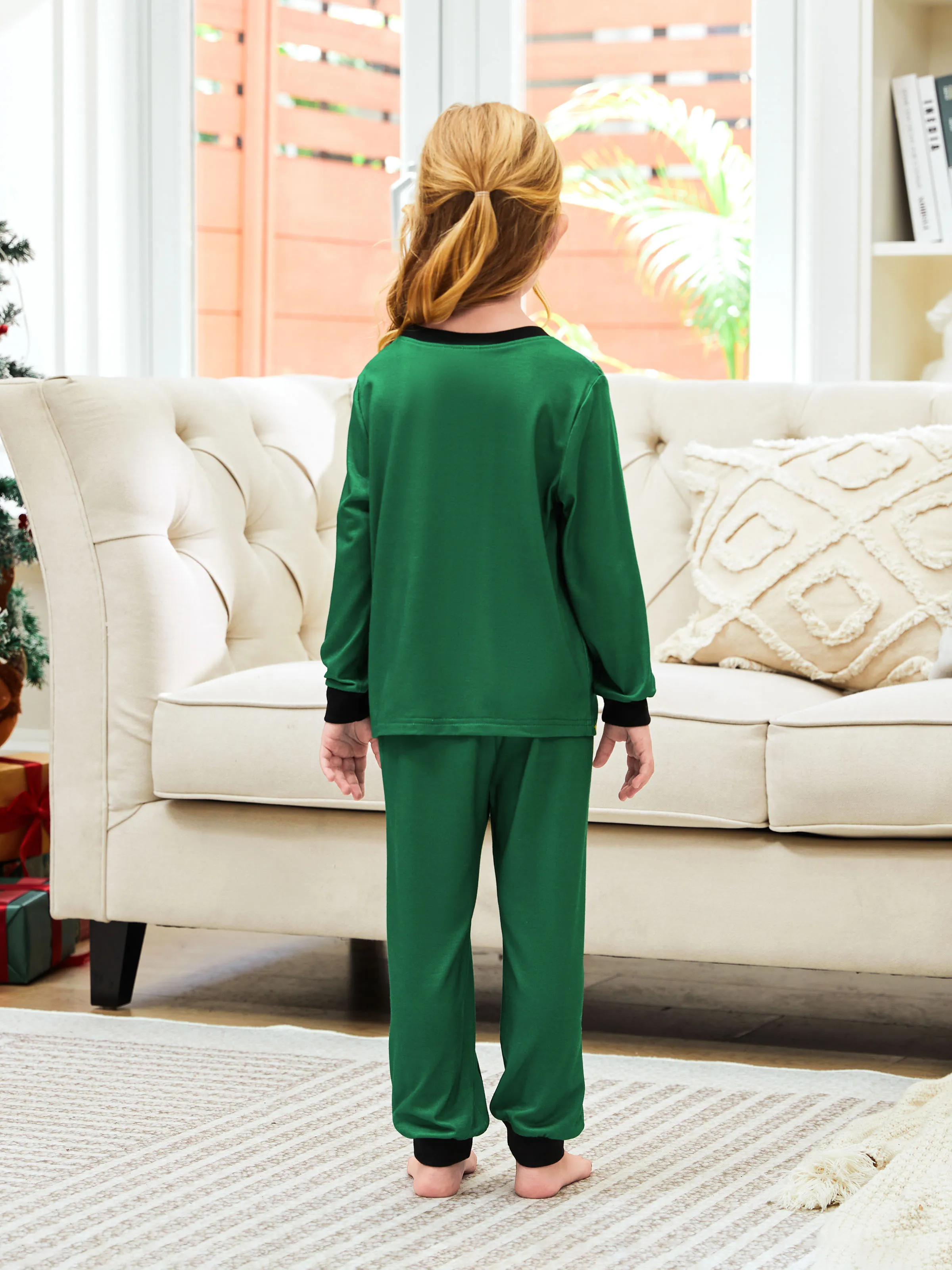 ELF Christmas Family Matching Belt and Collar Pajamas Sets with Christmas Socks - XNAUWBI