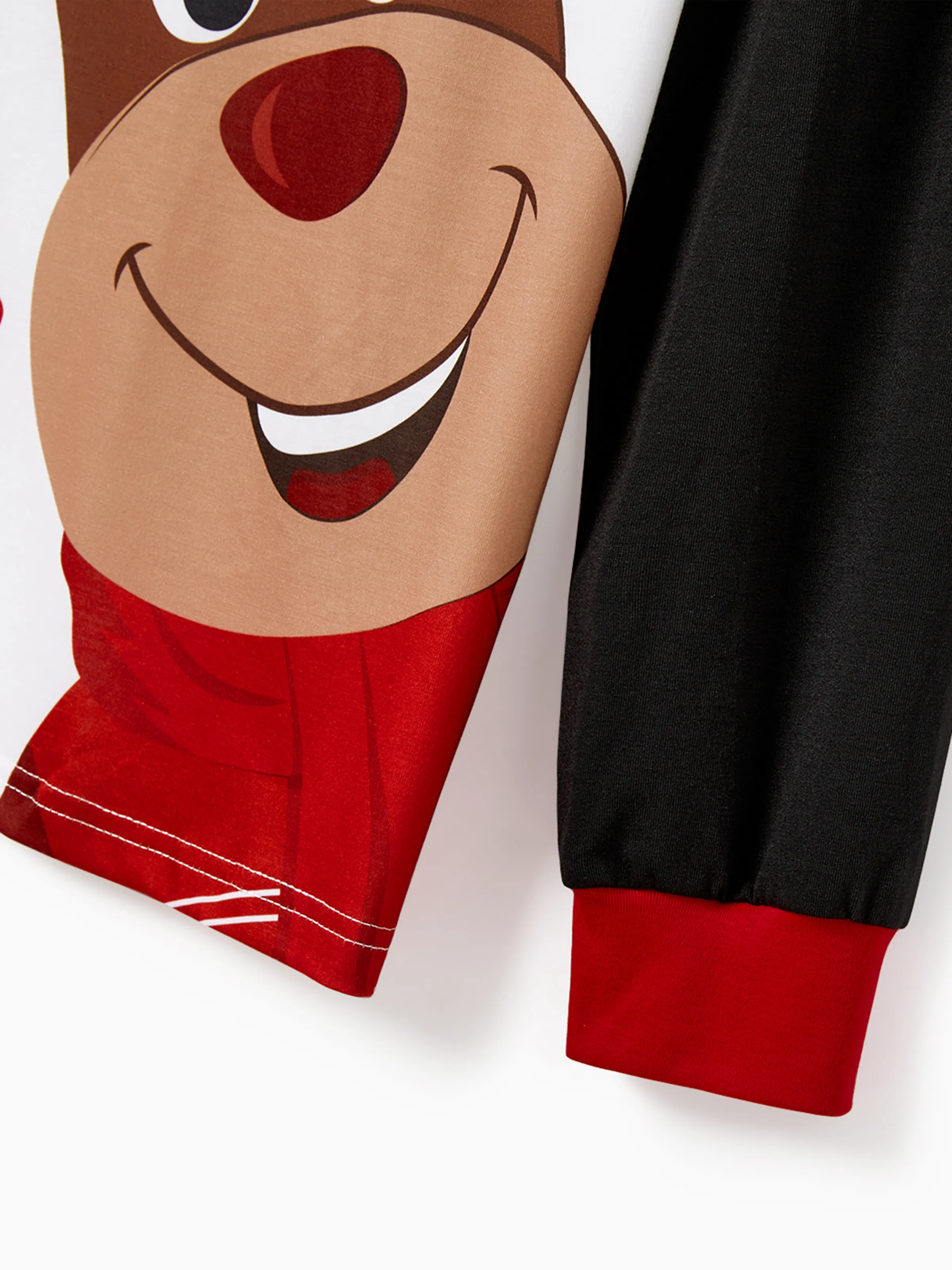Christmas Reindeer Print Family Matching Pajamas Sets with Christmas Socks Black - XNAUWBI