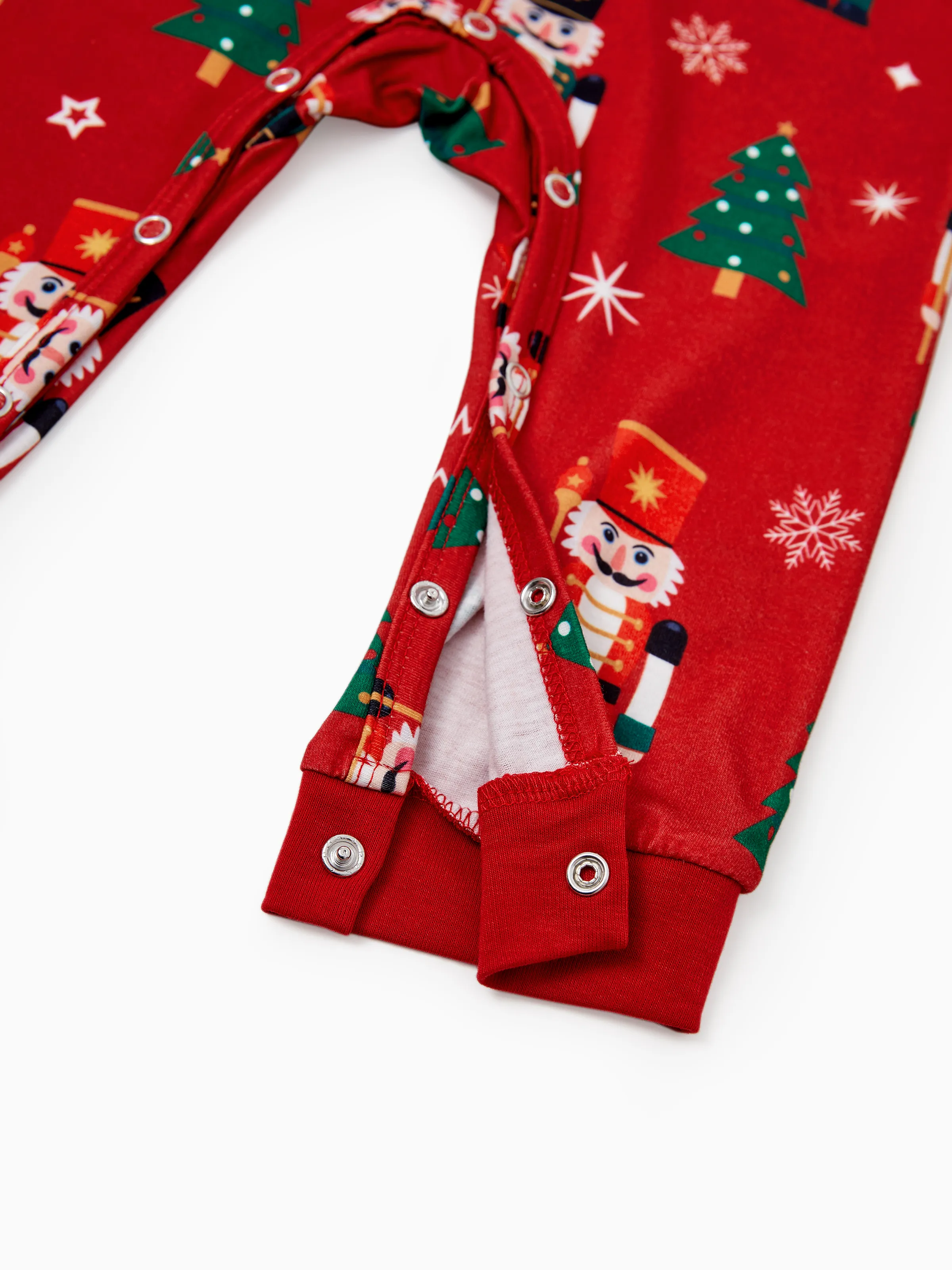 Christmas Matching Family Pajamas Set Nutcracker Print PJS with Christmas Socks Red - XNAUWBI