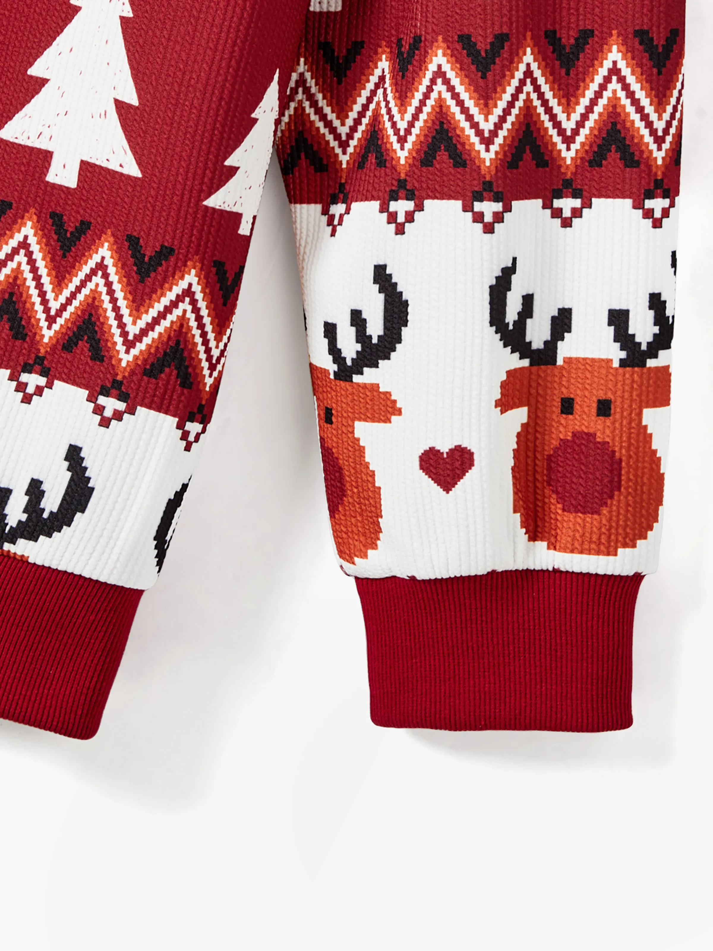 Christmas Family Matching Festival Theme All-over Print Long Sleeve Tops Burgundy - XNAUWBI