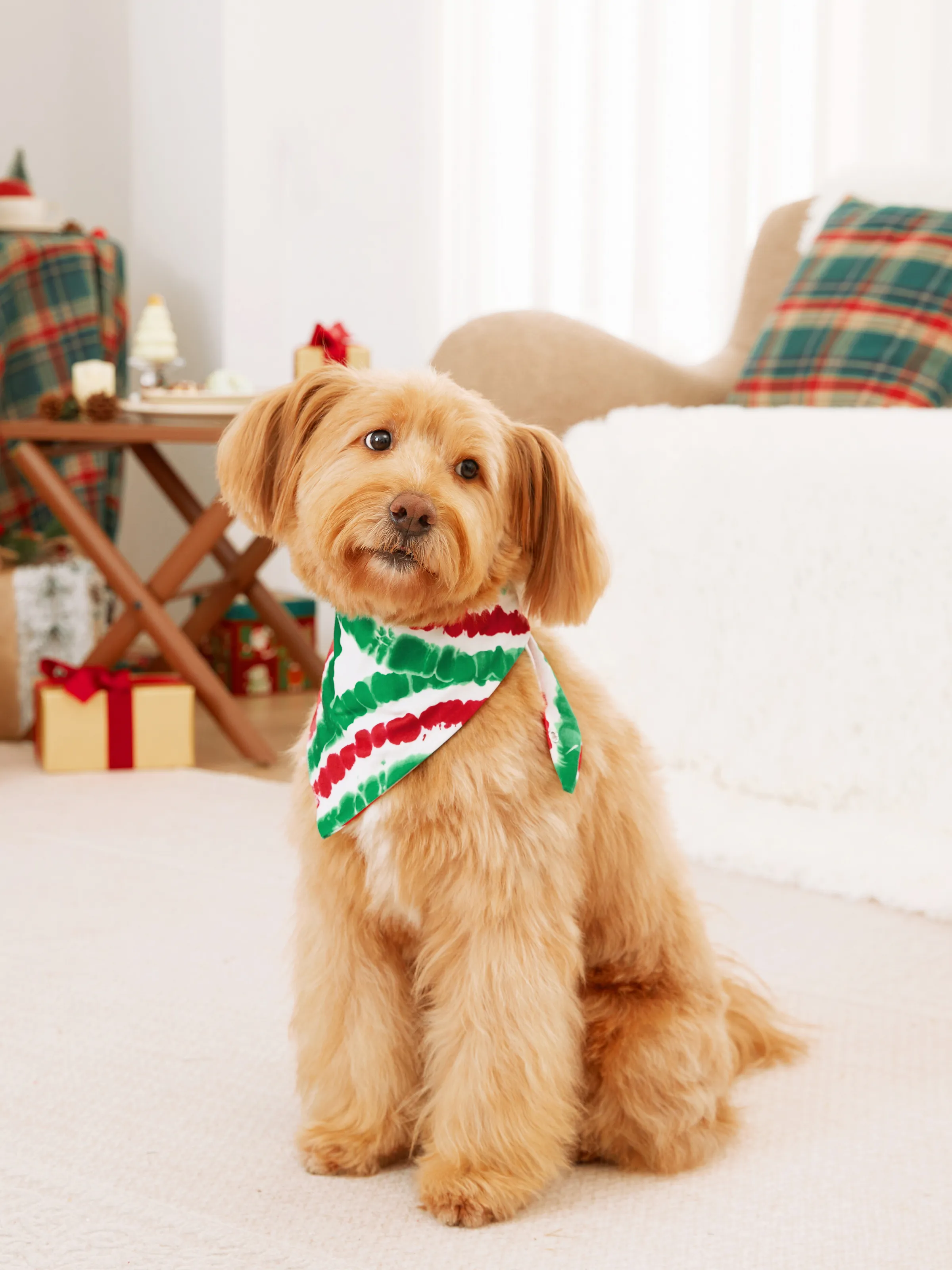 Christmas Family Red&Green Tie-Dye Gingerbread Man Pajamas Sets with Christmas Socks MultiColour - XNAUWBI