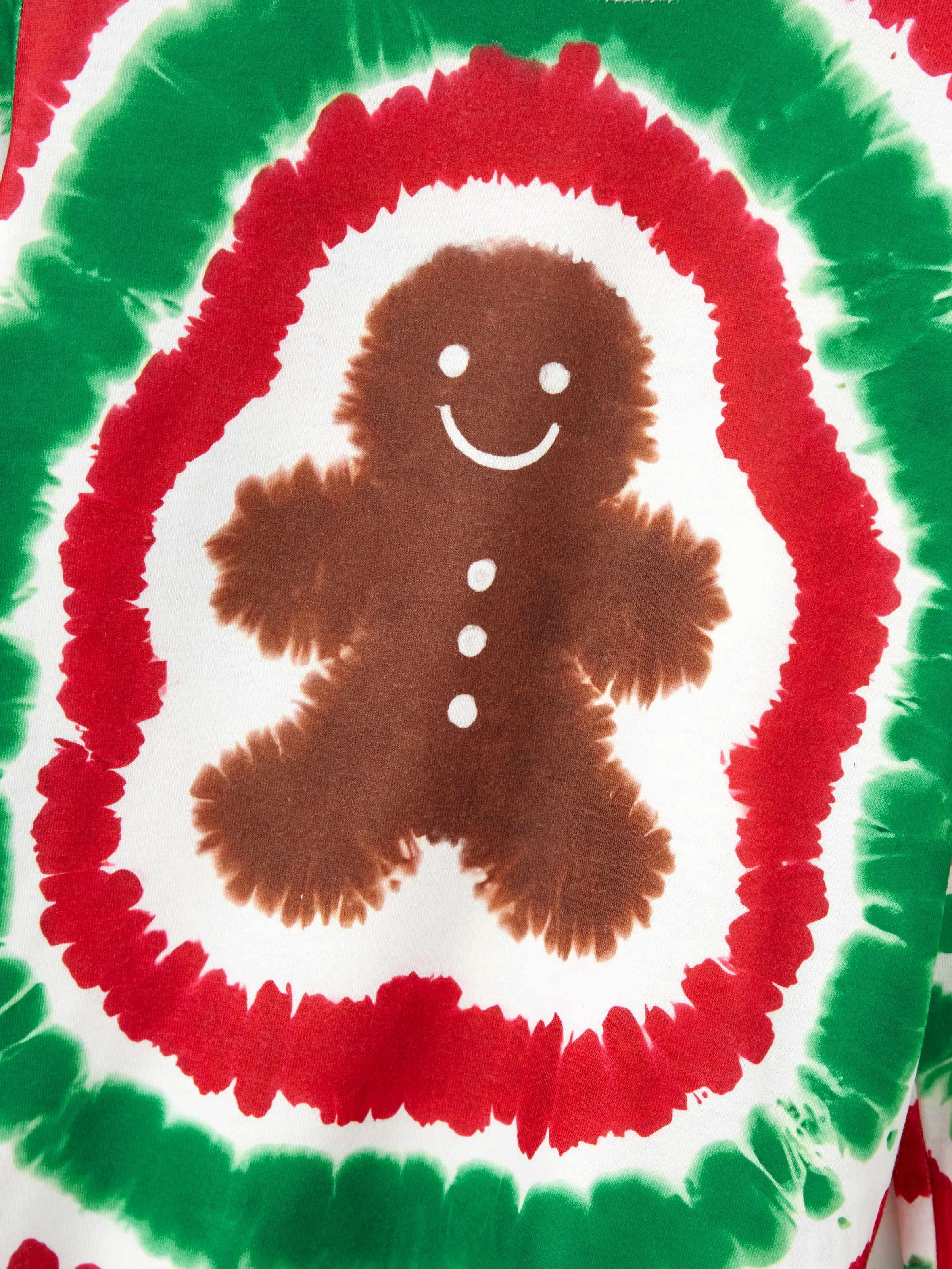 Christmas Family Red&Green Tie-Dye Gingerbread Man Pajamas Sets with Christmas Socks MultiColour - XNAUWBI