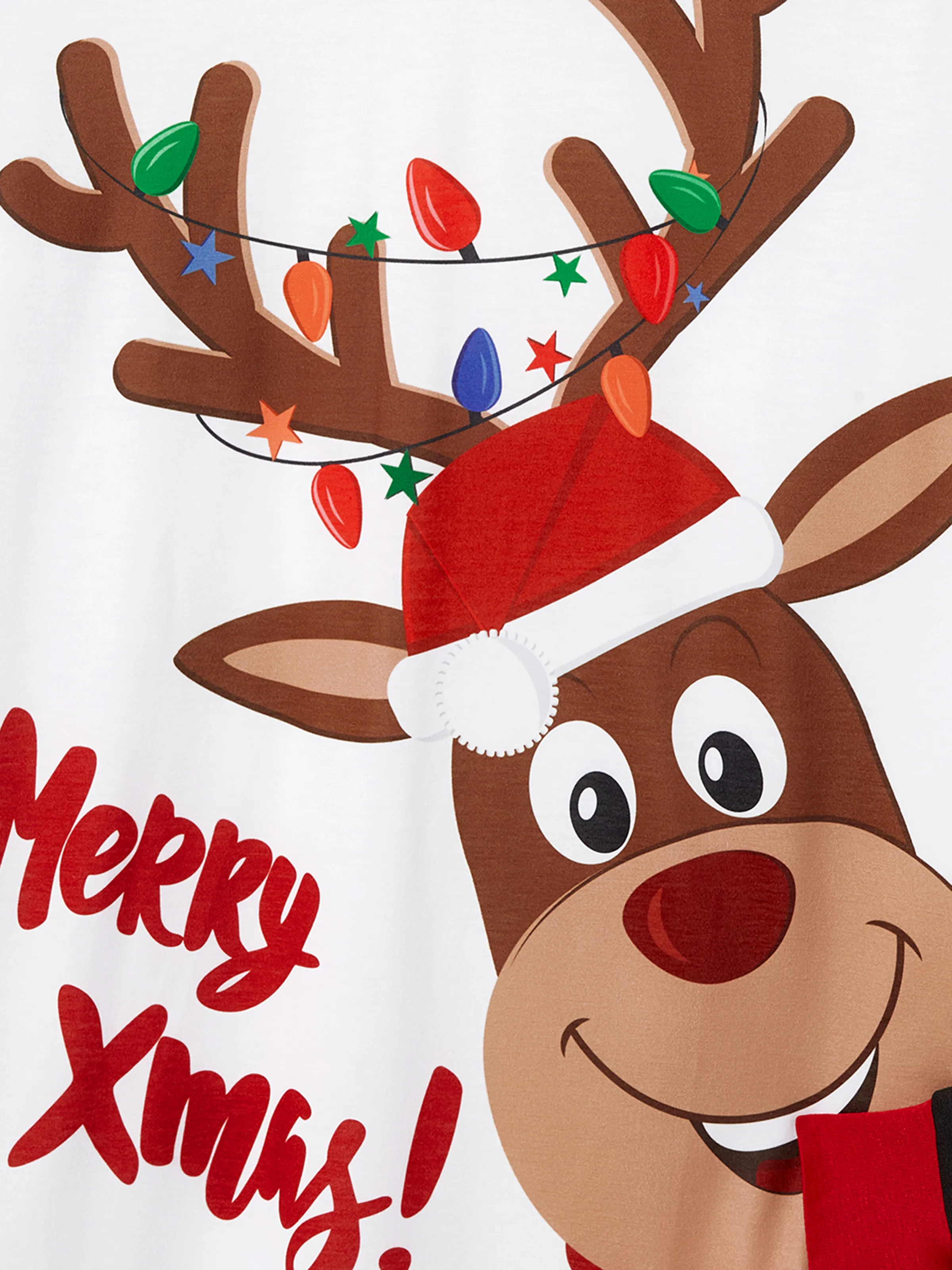 Christmas Reindeer Print Family Matching Pajamas Sets with Christmas Socks Black - XNAUWBI