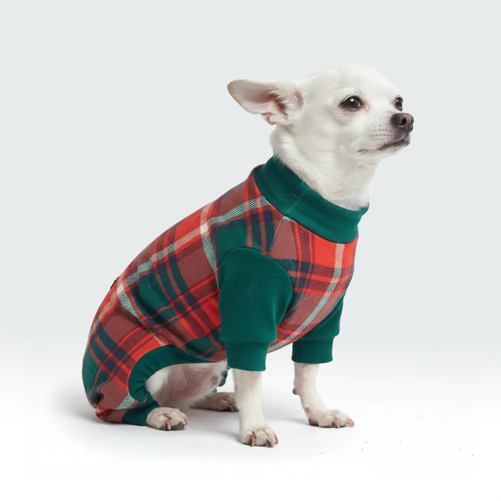 Dog Pajama - Green and Red Plaid - XNAUWBI