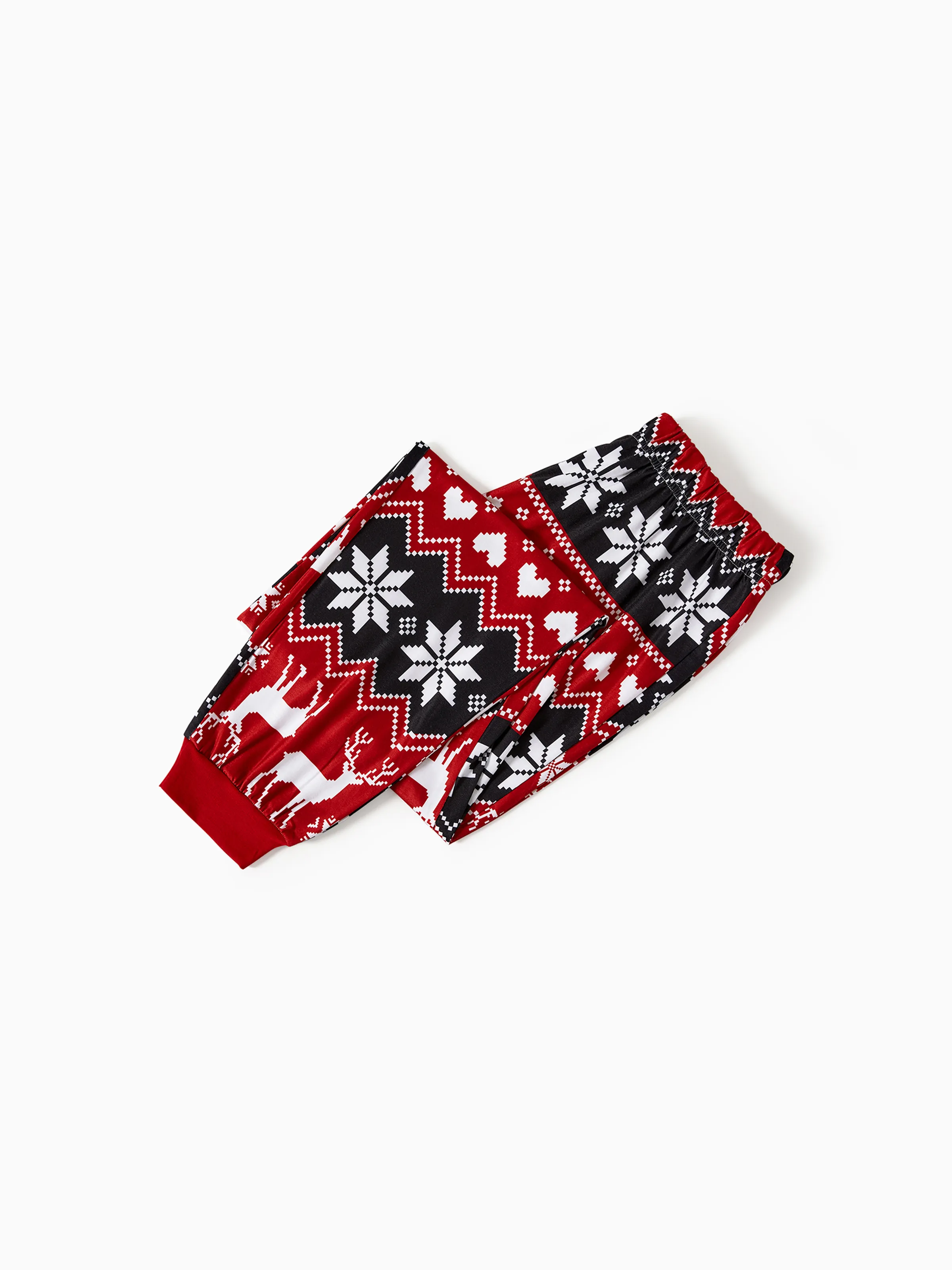 Christmas Reindeer Print Family Matching Pajamas Sets with Christmas Socks Black - XNAUWBI