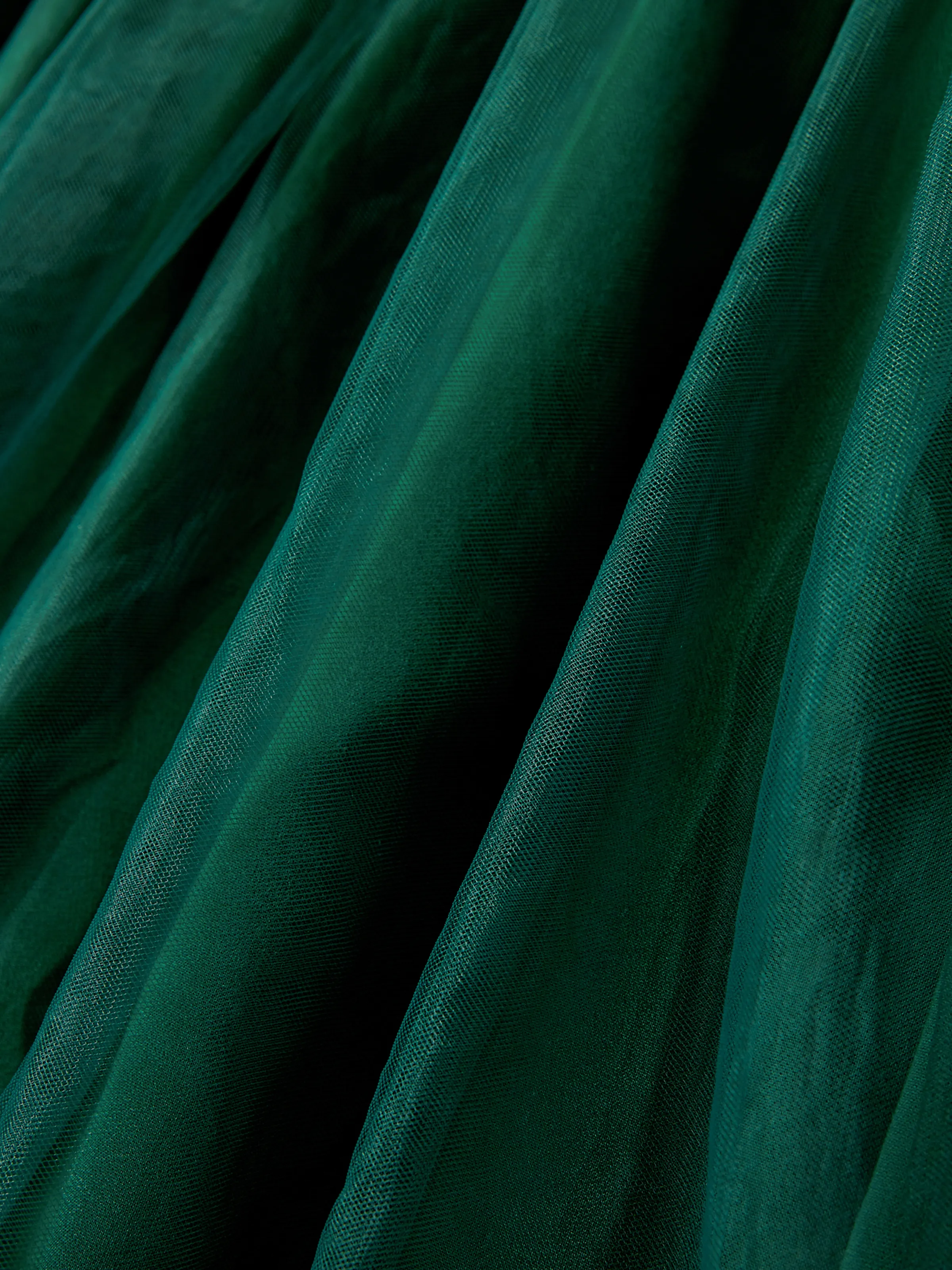 Christmas Family Matching Green Festival Theme Print Tops and Mesh Splicing Dresses Sets Green - XNAUWBI