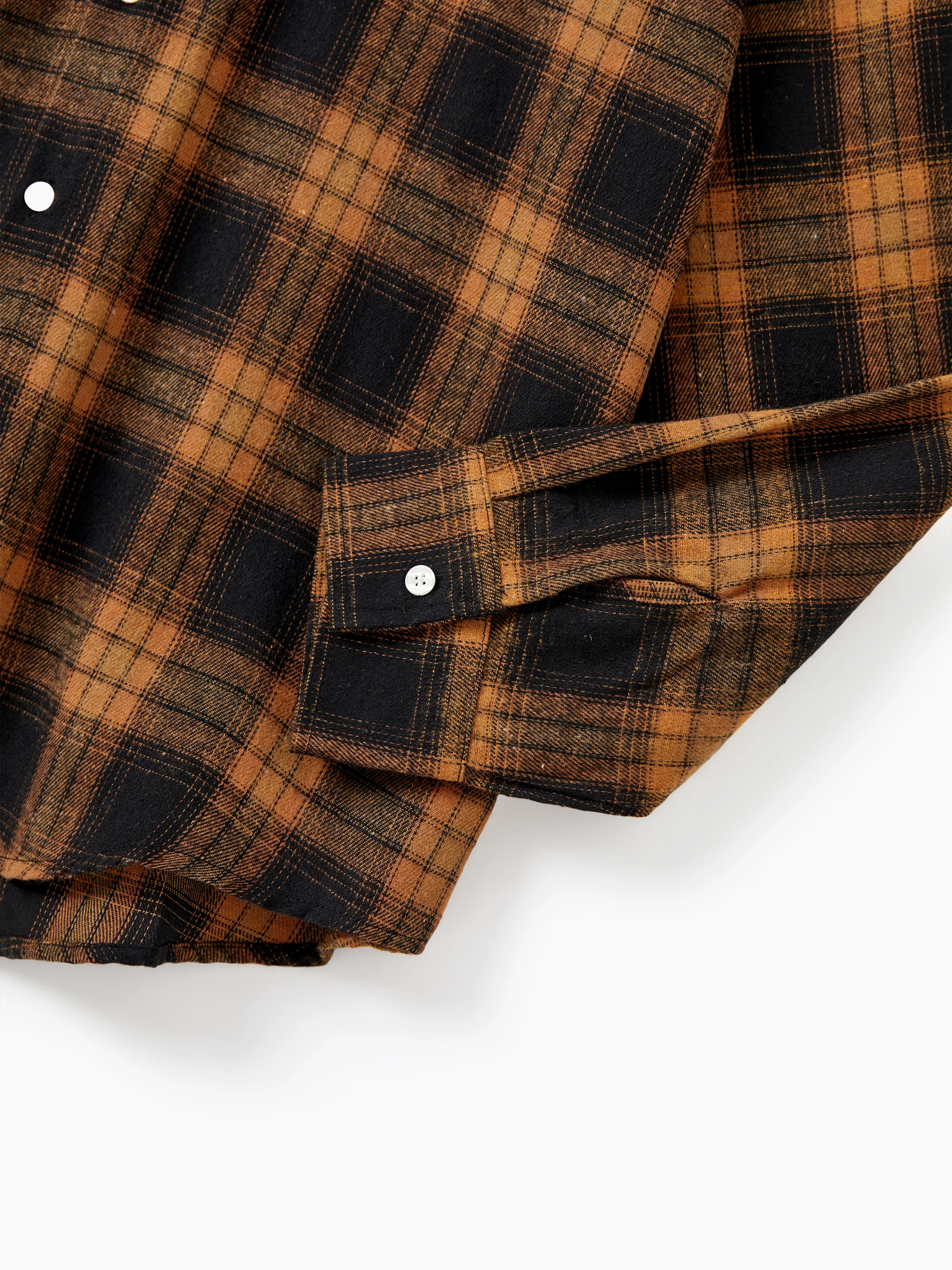 Christmas Family Matching Sets Brown&Black Check Plaid Long-sleeve Botton Dwon Top/Dress/Romper BrownishBlack - XNAUWBI