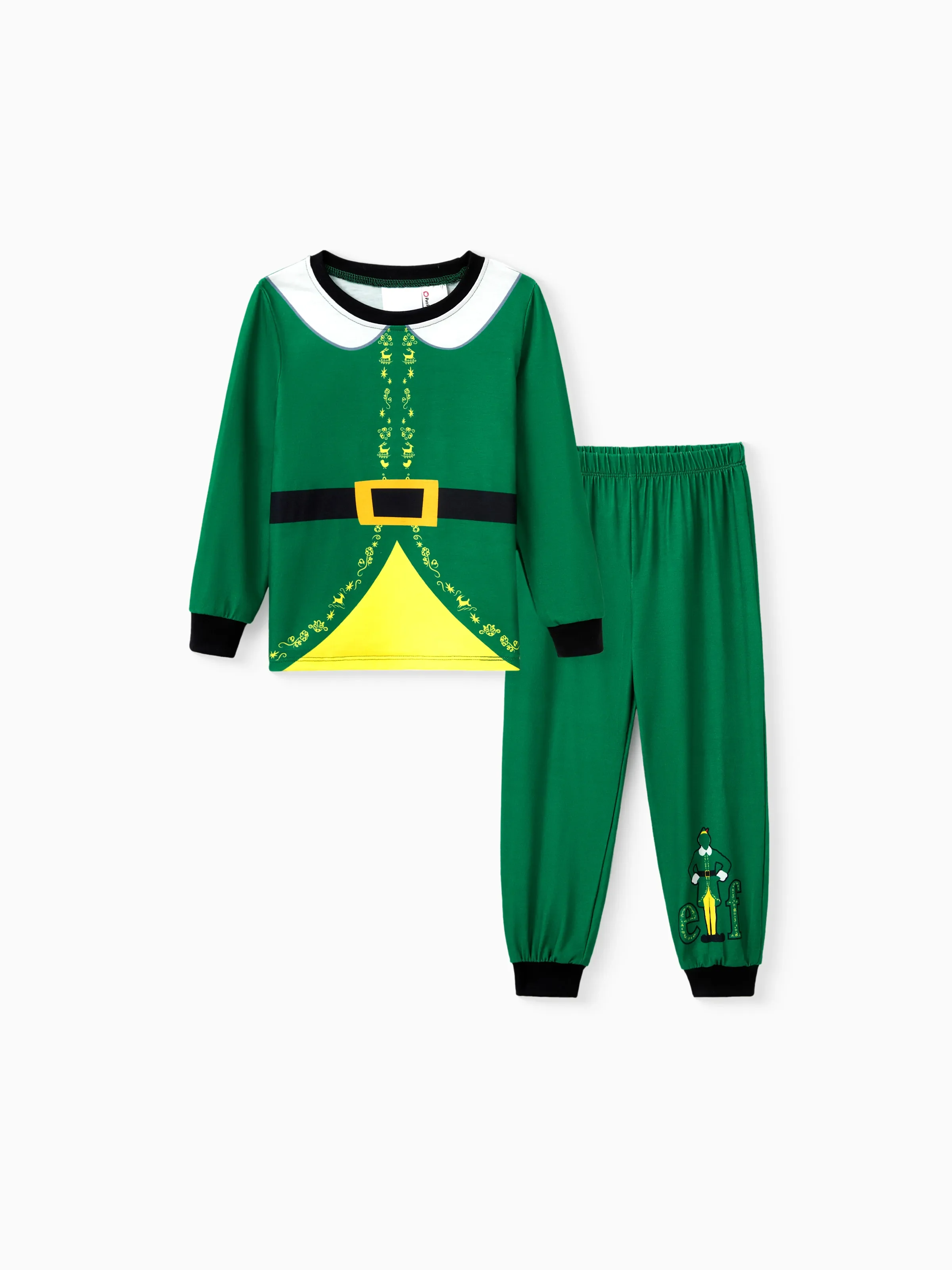ELF Christmas Family Matching Belt and Collar Pajamas Sets with Christmas Socks - XNAUWBI
