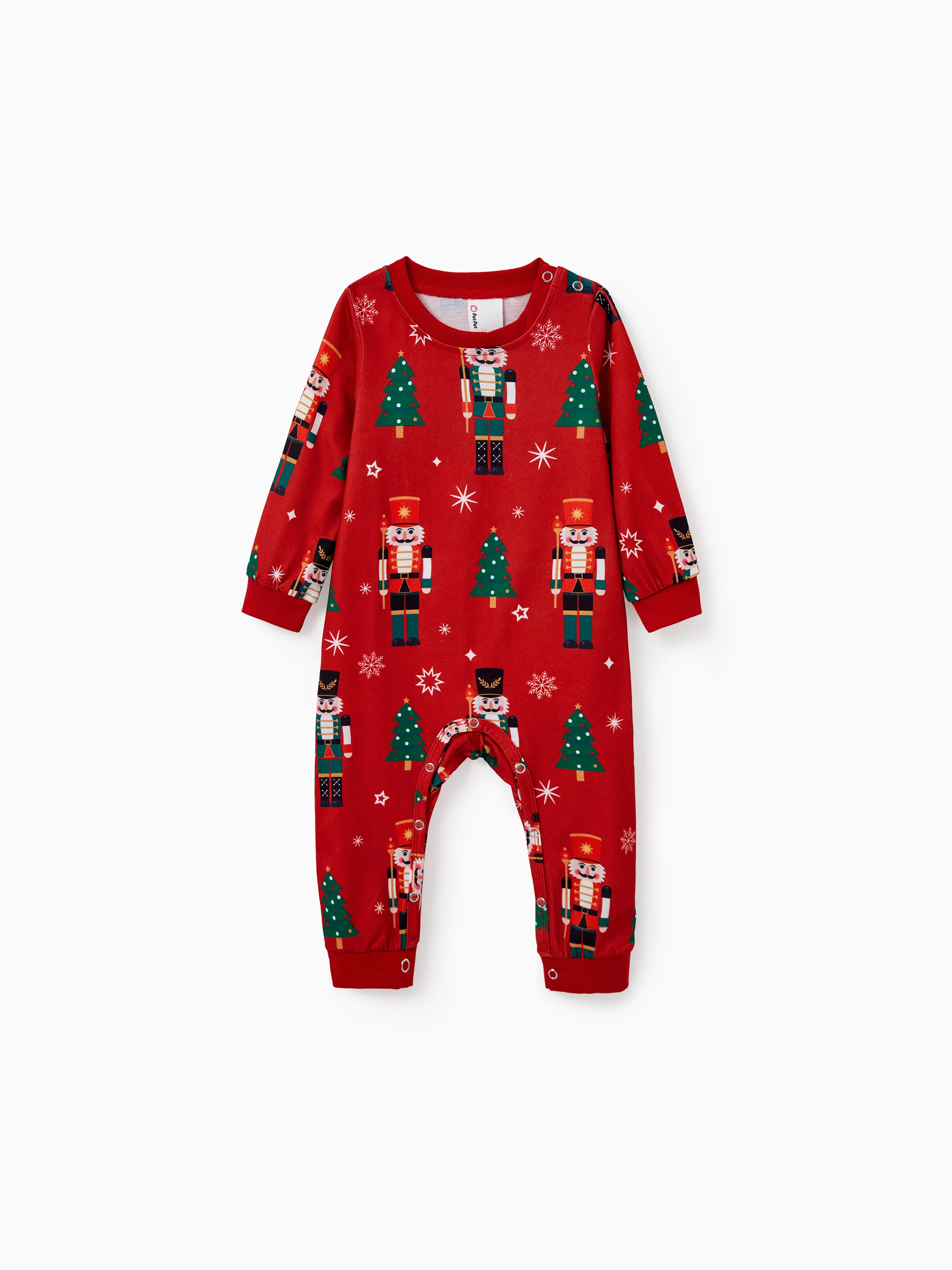 Christmas Matching Family Pajamas Set Nutcracker Print PJS with Christmas Socks Red - XNAUWBI