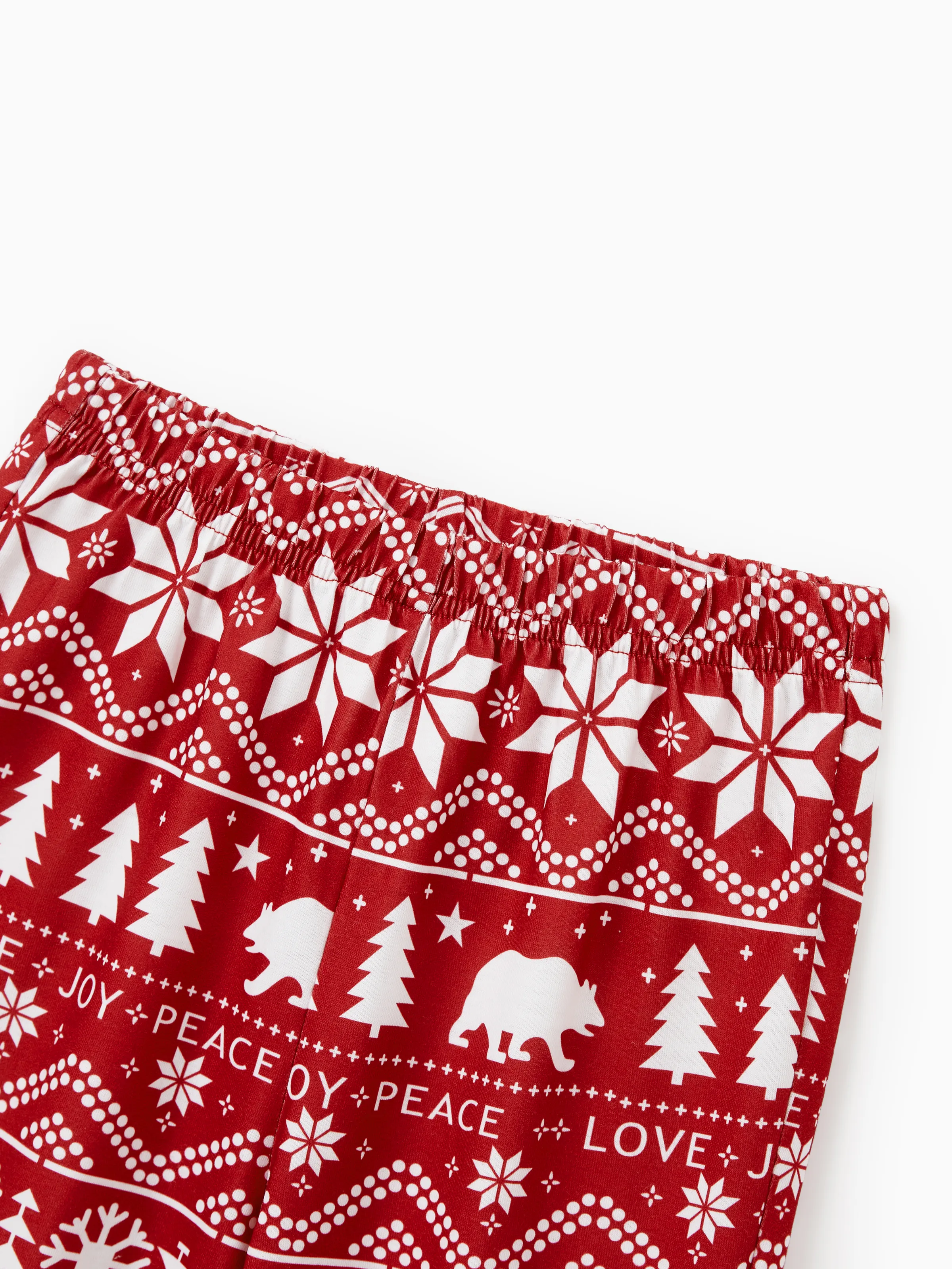 Traditional Christmas Print Family Matching Pajamas Sets with Christmas Socks Red - XNAUWBI