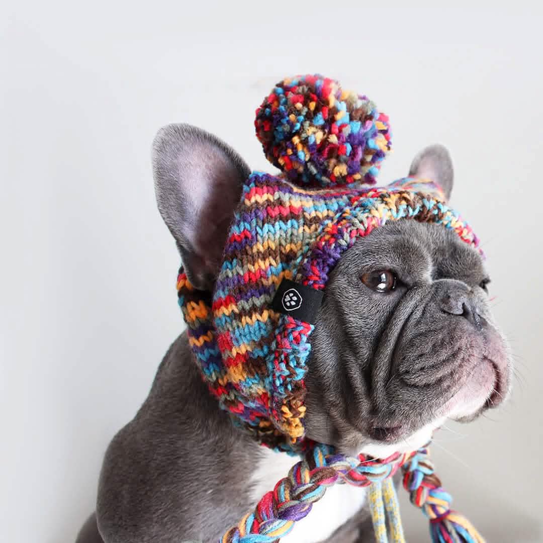 Knit Pom Pom Dog Beanie Hats - XNAUWBI