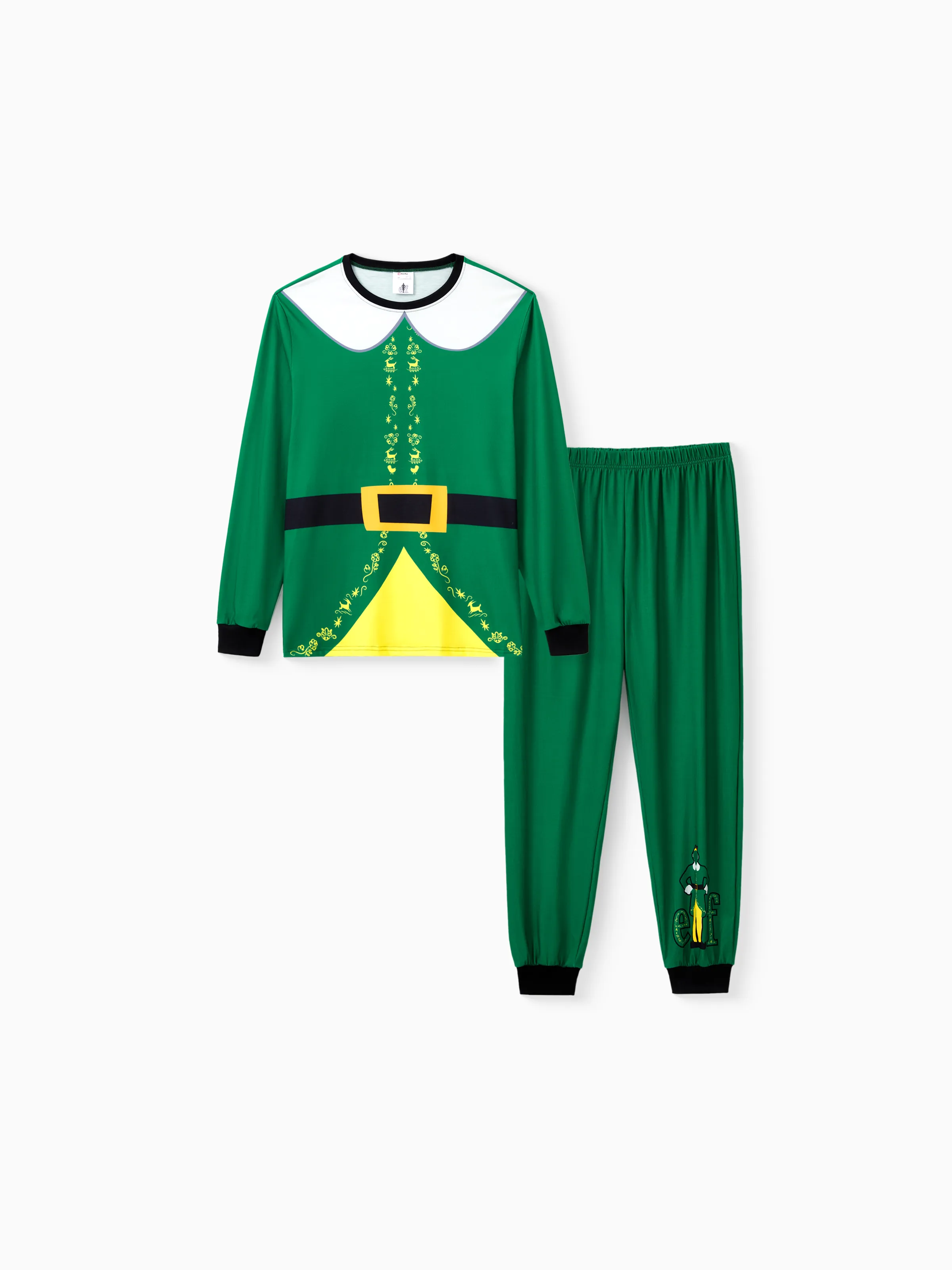 ELF Christmas Family Matching Belt and Collar Pajamas Sets with Christmas Socks - XNAUWBI