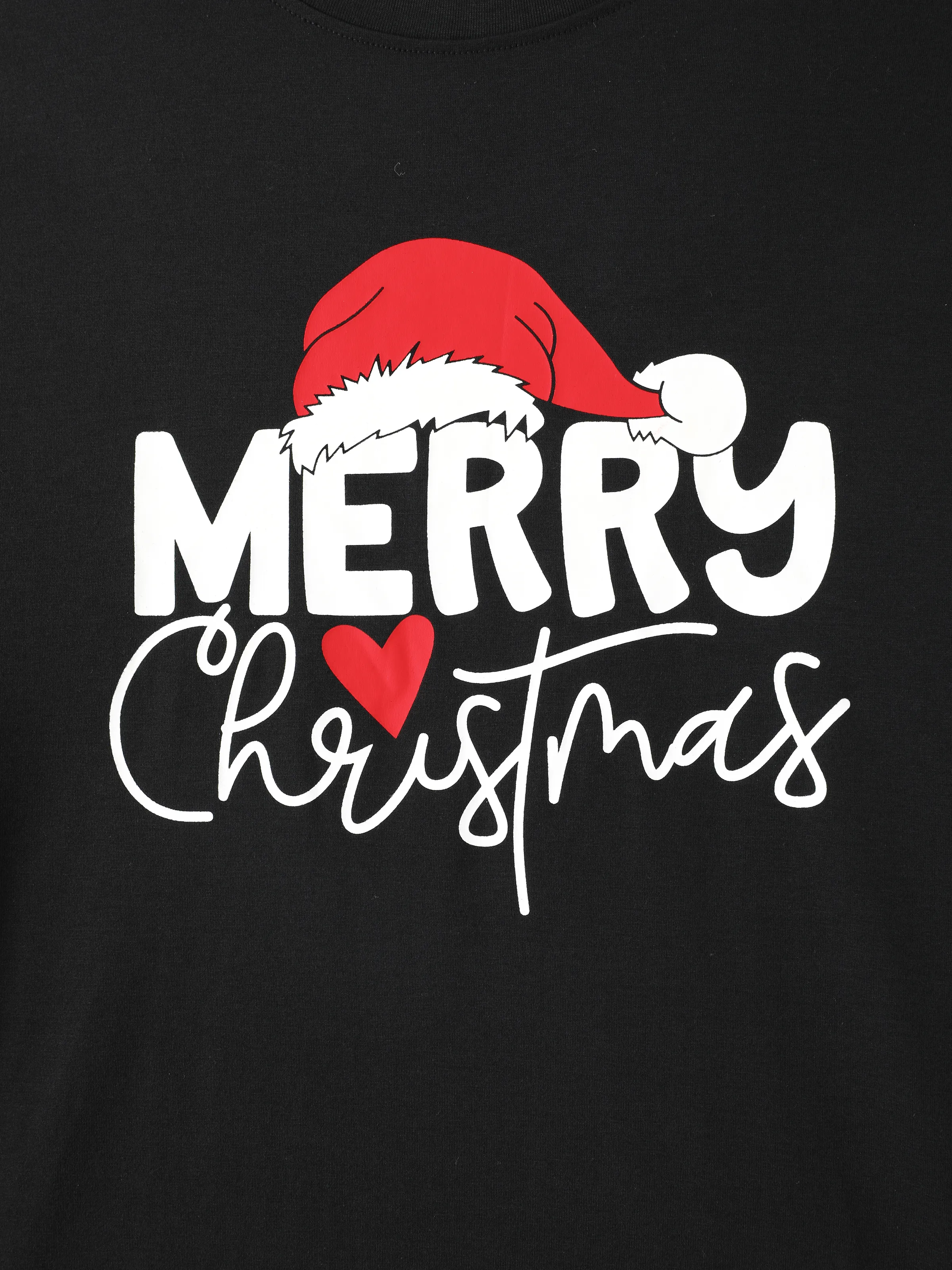 Christmas Family Matching Glow In The Dark Letters Print Long-sleeve Pajamas Sets with Christmas Socks Black+White - XNAUWBI