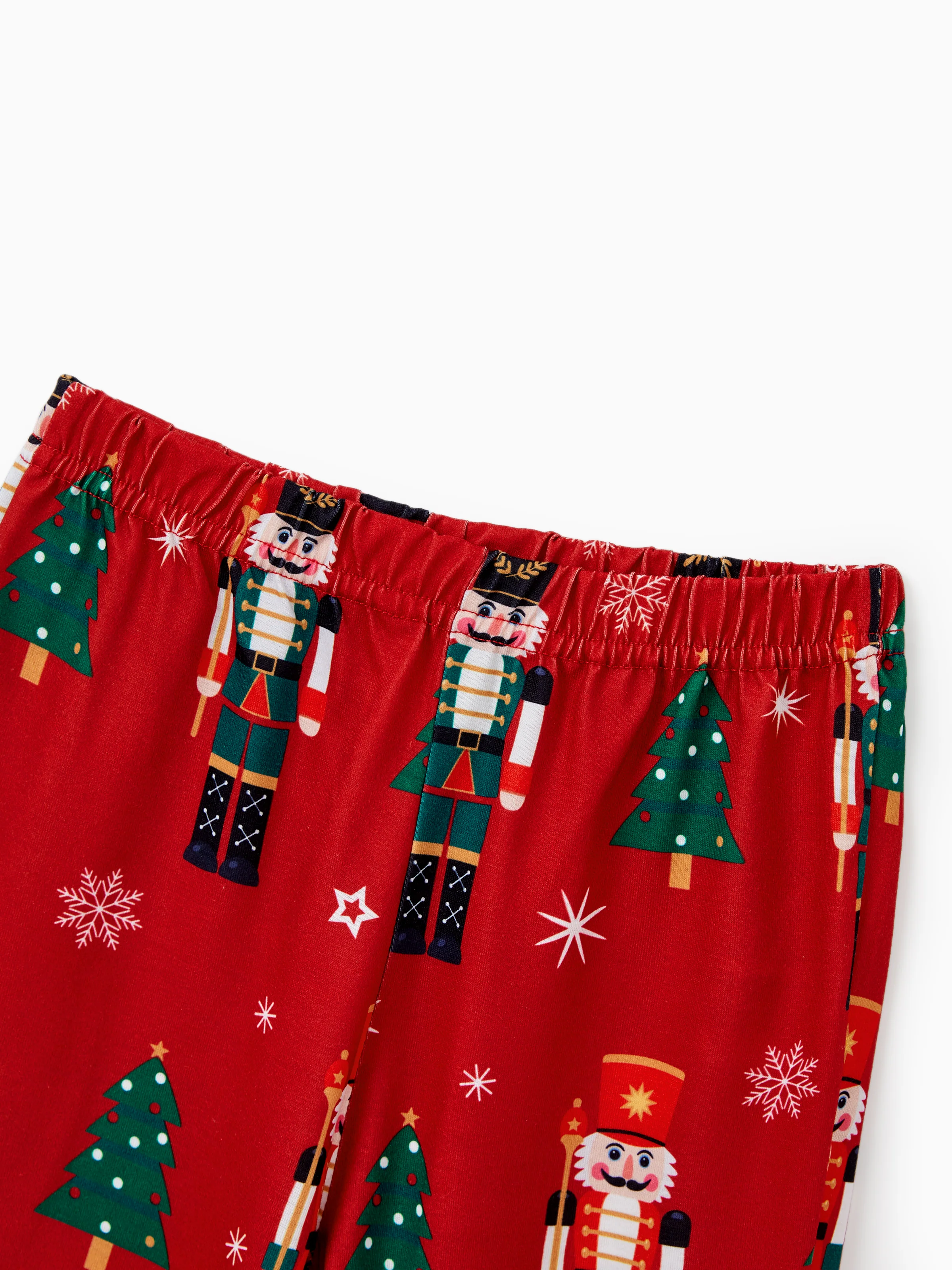 Christmas Matching Family Pajamas Set Nutcracker Print PJS with Christmas Socks Red - XNAUWBI