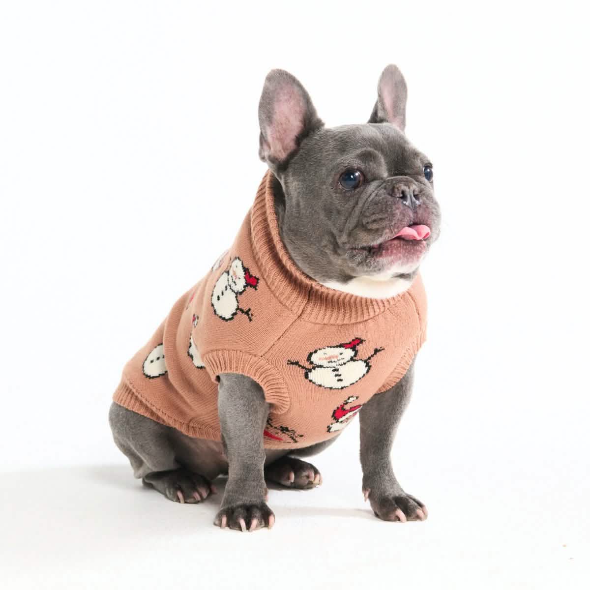 Christmas Knit Dog Sweater - Santa & Rudolph - XNAUWBI