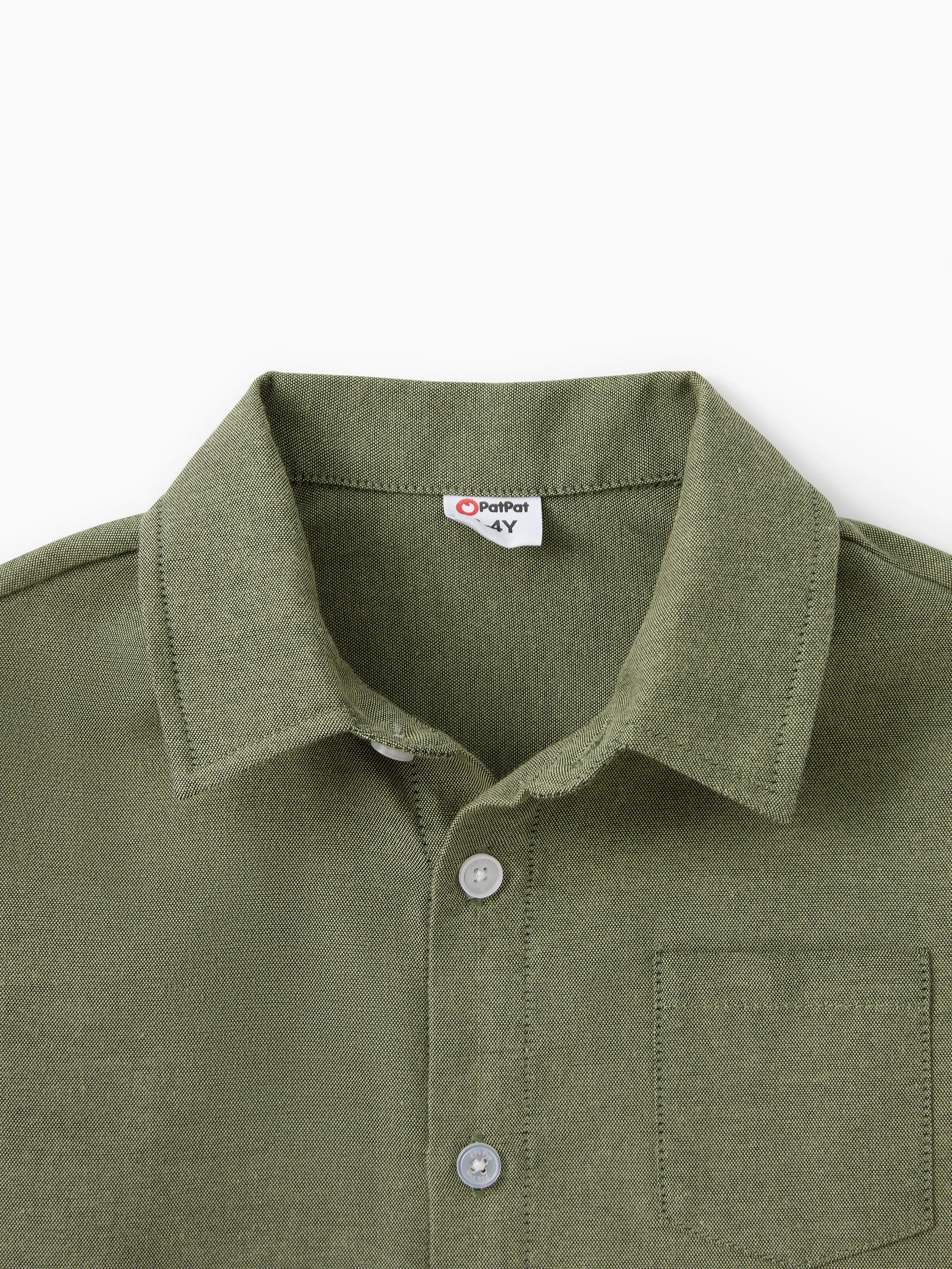 Family Matching Sets Green Long Sleeves Shirt or Ribbed Off-Shoulder Embroidered Tulle Dress Green - XNAUWBI