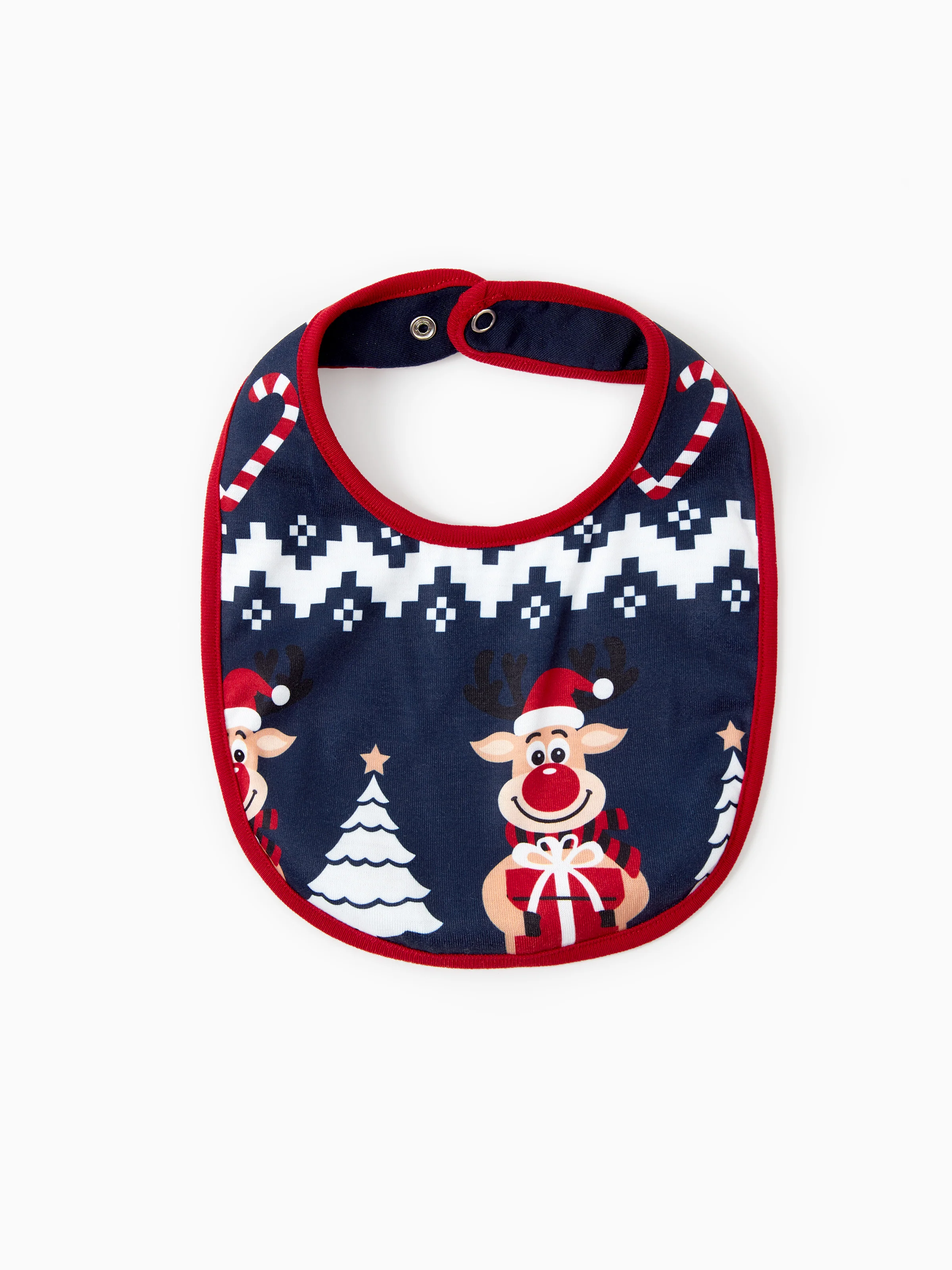 Christmas Matching Family Pajamas Set Reindeer and Snowflake Print PJS Deep Blue - XNAUWBI