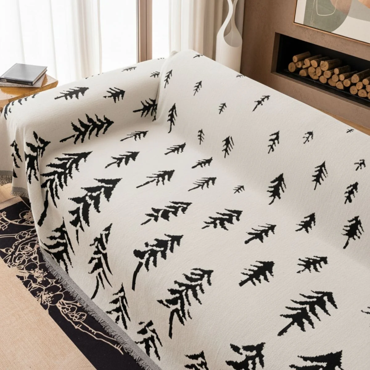 Pet Couch Cover - Pine Trees White - XNAUWBI