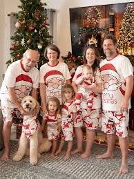 Christmas Santa and Snowman Print Family Matching Short-sleeve Tops and Shorts Pajamas Sets White - XNAUWBI