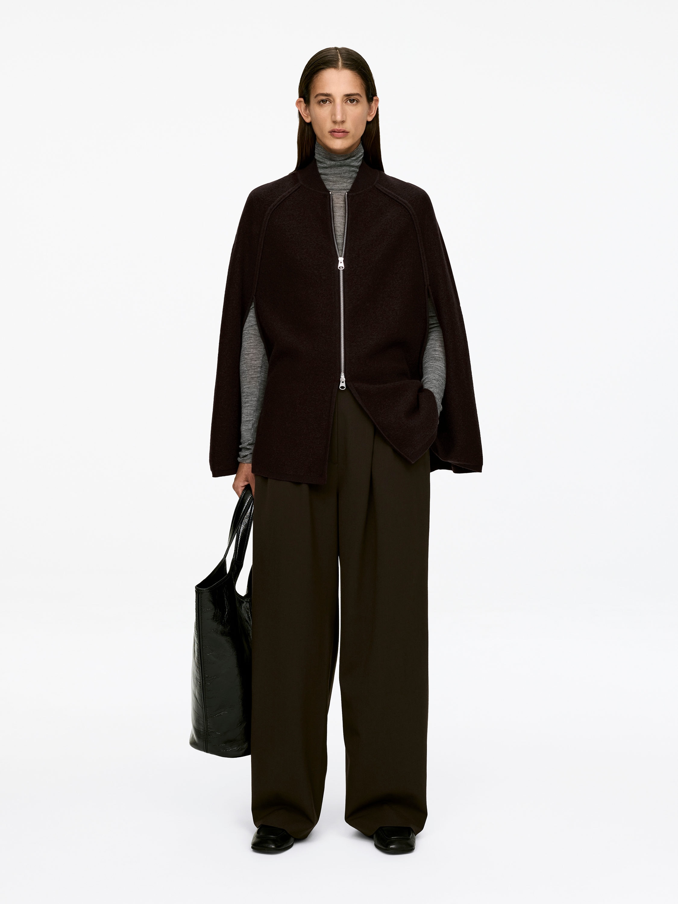 BOILED WOOL CAPE - XNAUWBI