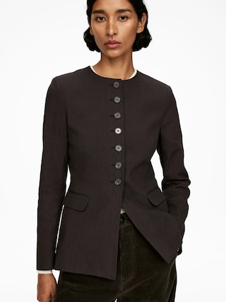 LINEN-BLEND BLAZER - XNAUWBI