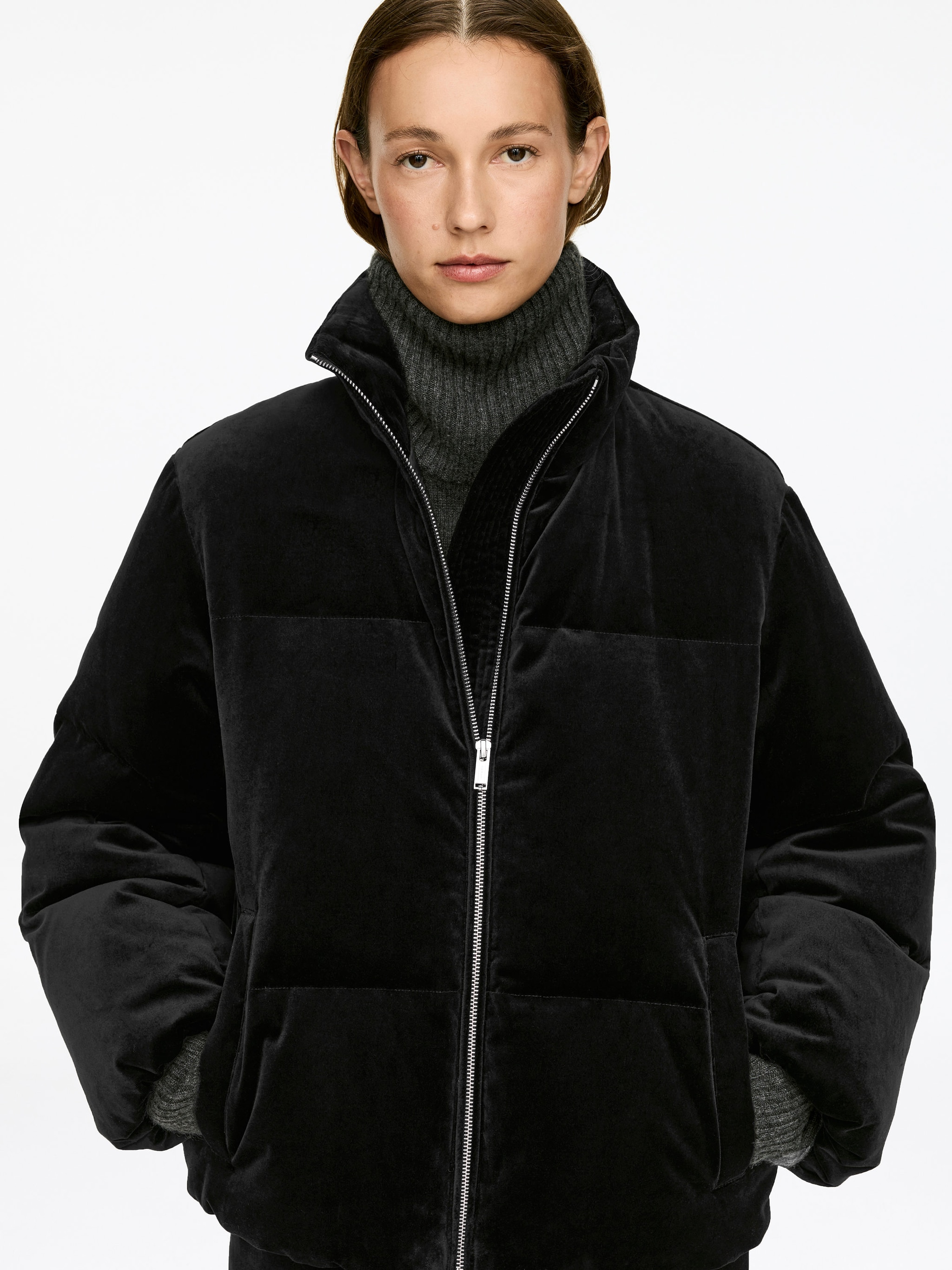 VELVET PUFFER JACKET - XNAUWBI